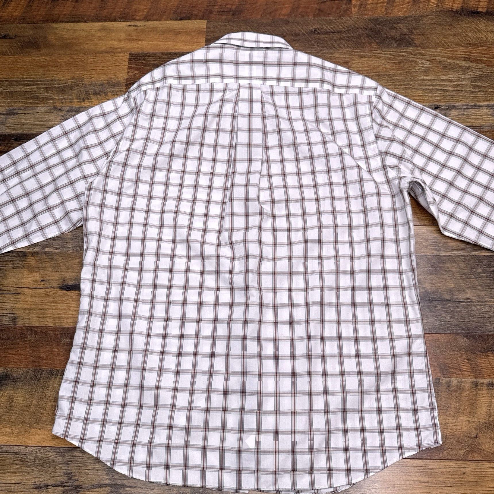 Vintage Paul Fredrick Slim Button-Up Shirt Mens 16.5 White Check Non-Iron Button-Down Long Sleeve Casual Business Workwear Size US XL / EU 56 / 4 - 4 Thumbnail