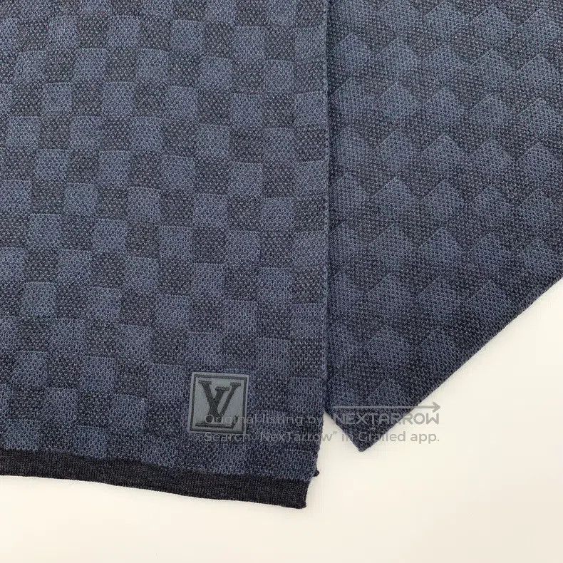 Louis Vuitton Louis Vuitton Dark blue checkerboard logo embroidered wool Size ONE SIZE - 5 Thumbnail