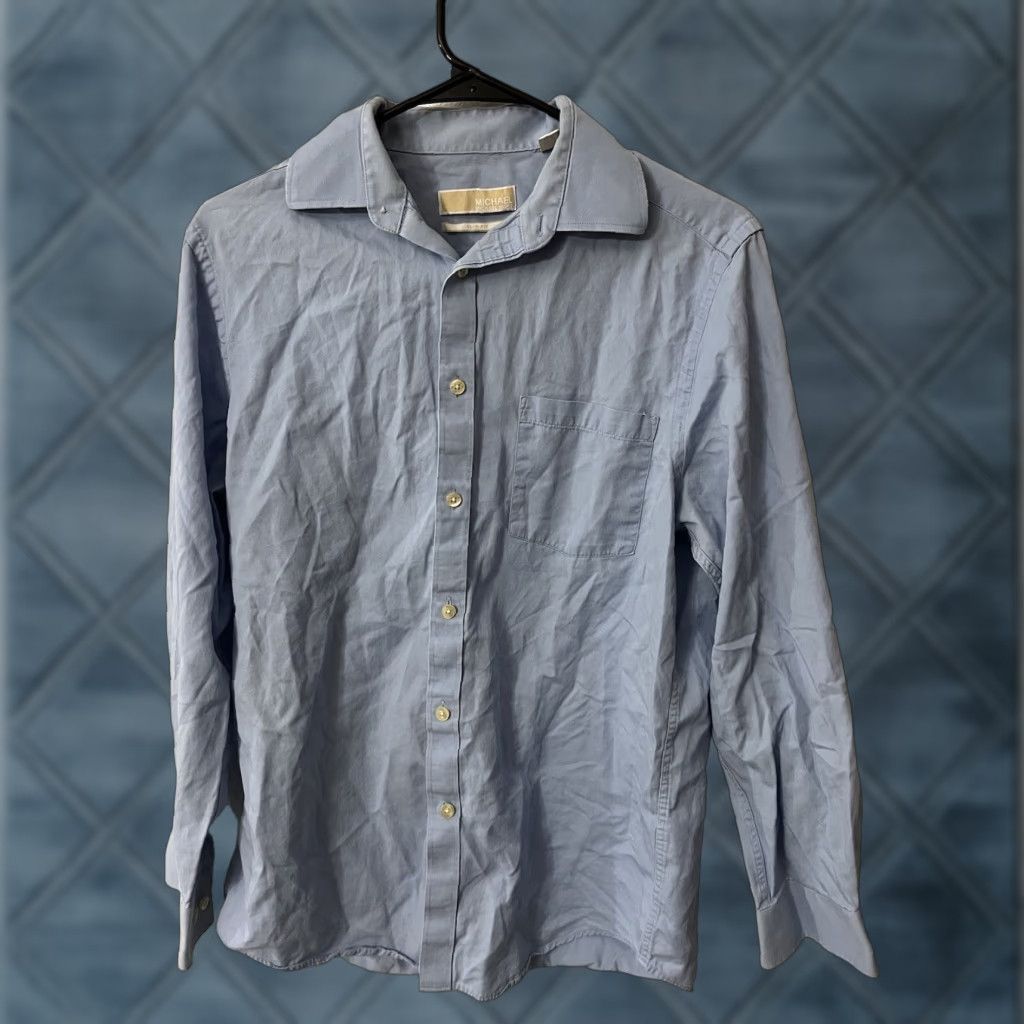 Michael Kors VINTAGE Michael Kors Shirt Blue Long Sleeve Button-Up 15.5 32/33 Adult Regular Non-Iron Mens Size US M / EU 48-50 / 2 - 1 Thumbnail
