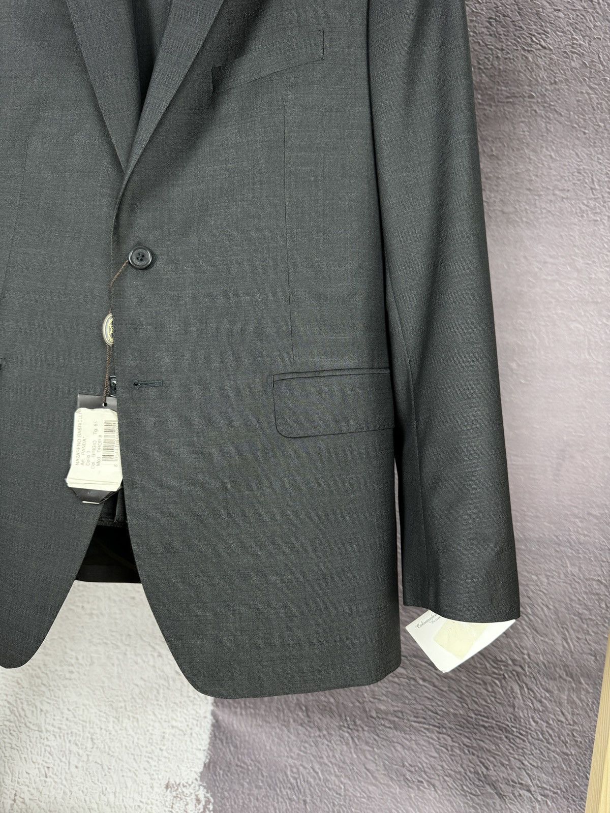 Nazareno Gabrielli BNWT Nazareno Gabrielli 2 pcs Panda grey 2 button wool suit Size 44R - 7 Thumbnail