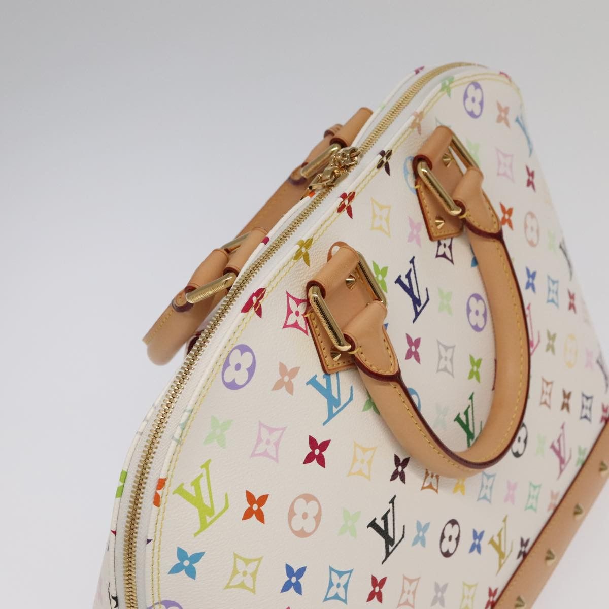 Louis Vuitton LOUIS VUITTON Monogram Multicolor Alma GM Hand Bag White Size ONE SIZE - 6 Thumbnail