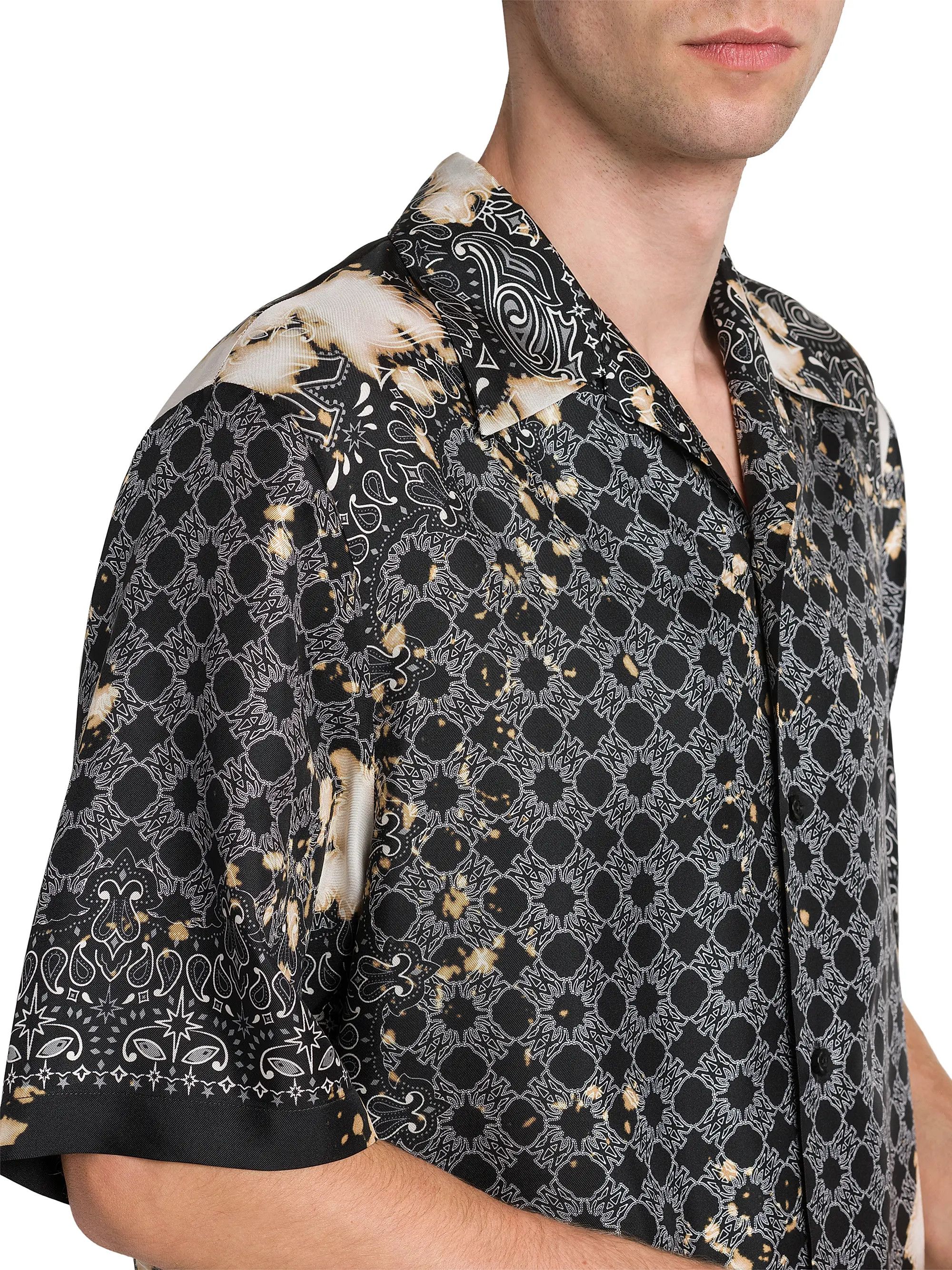 Amiri os11x0226 Bleach Bandana Bowling Shirt in Multicolor Size US M / EU 48-50 / 2 - 5 Thumbnail