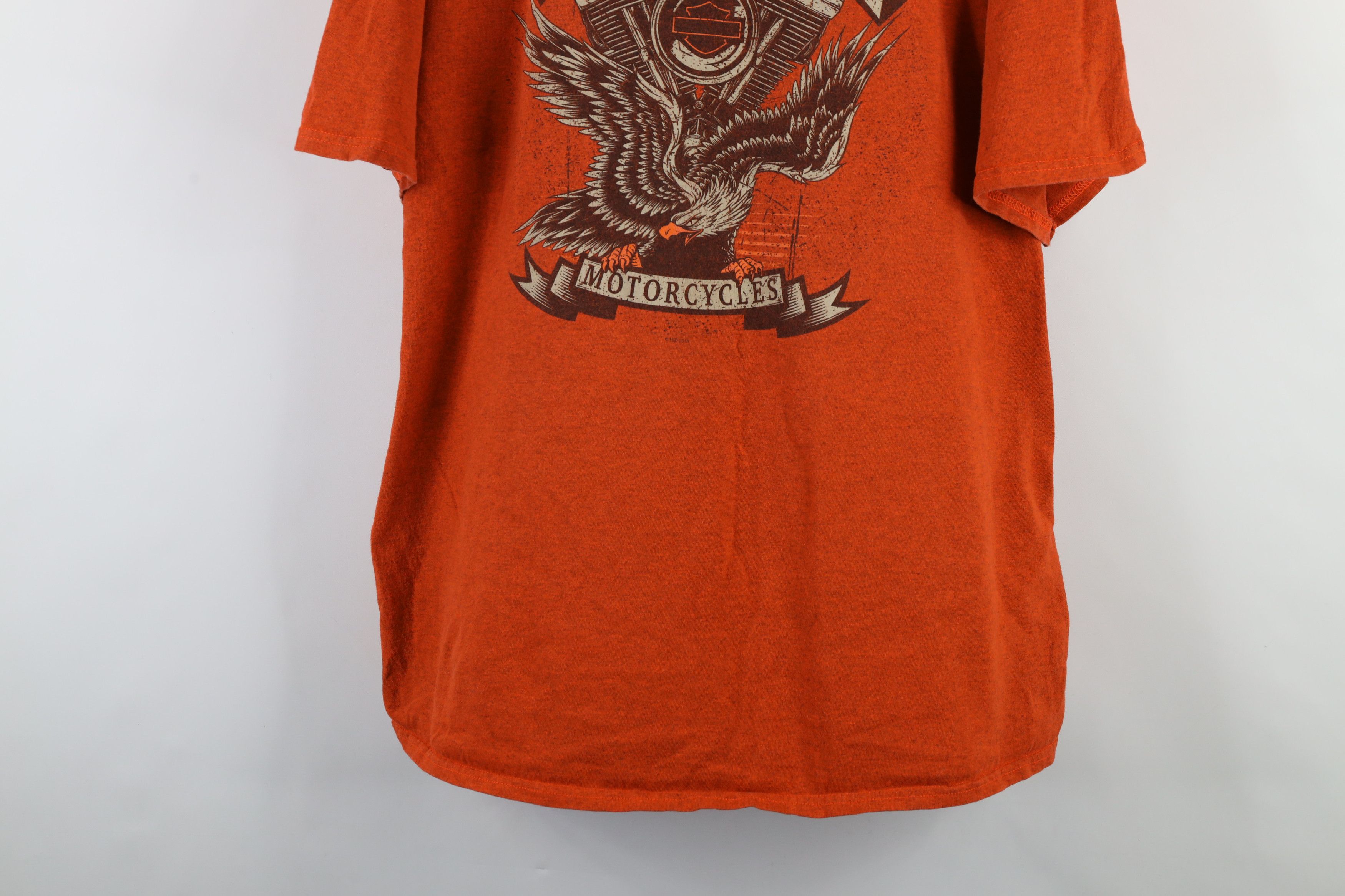 Harley Davidson × Vintage Vintage Y2K Harley Davidson Eagle Engine T-Shirt Orange Size US XXL / EU 58 / 5 - 3 Thumbnail