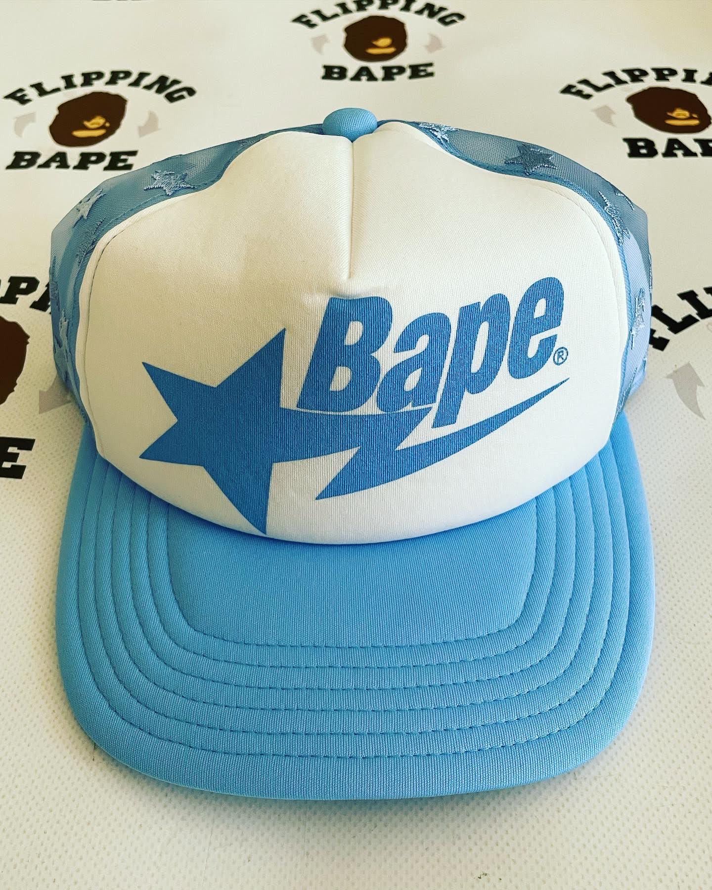 image of Bape Sta Allover Mesh Cap in Blue, Men's
