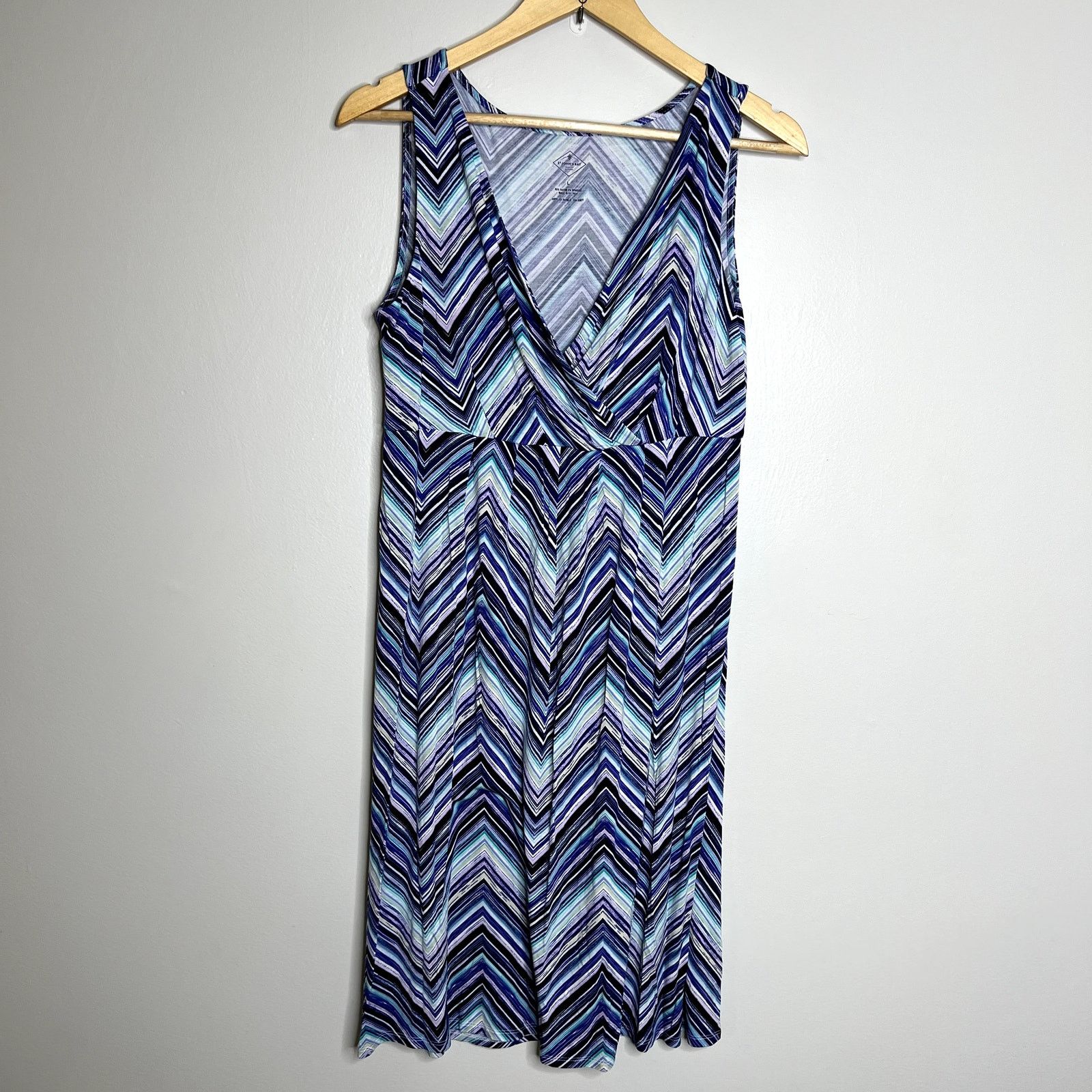 Other Vintage St John's Bay Chevron Zig Zag Tank Dress Size L / US 10 / IT 46 - 4 Thumbnail