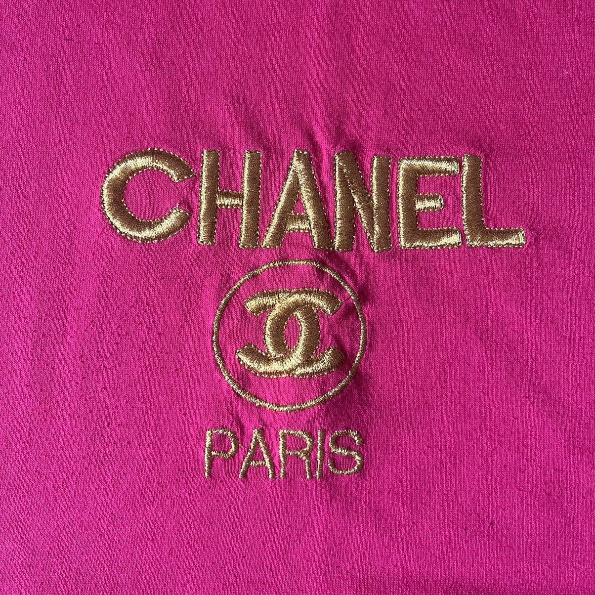 Vintage 90s Vintage Chanel Gold Embroidered Tee Size US XL / EU 56 / 4 - 3 Thumbnail