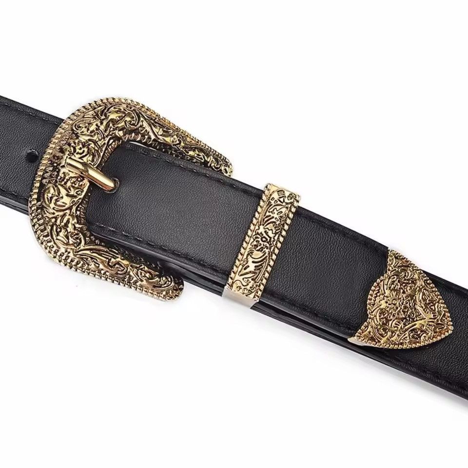 Japanese Brand Y2K Buckle Belt (black) Size 32 - 4 Thumbnail