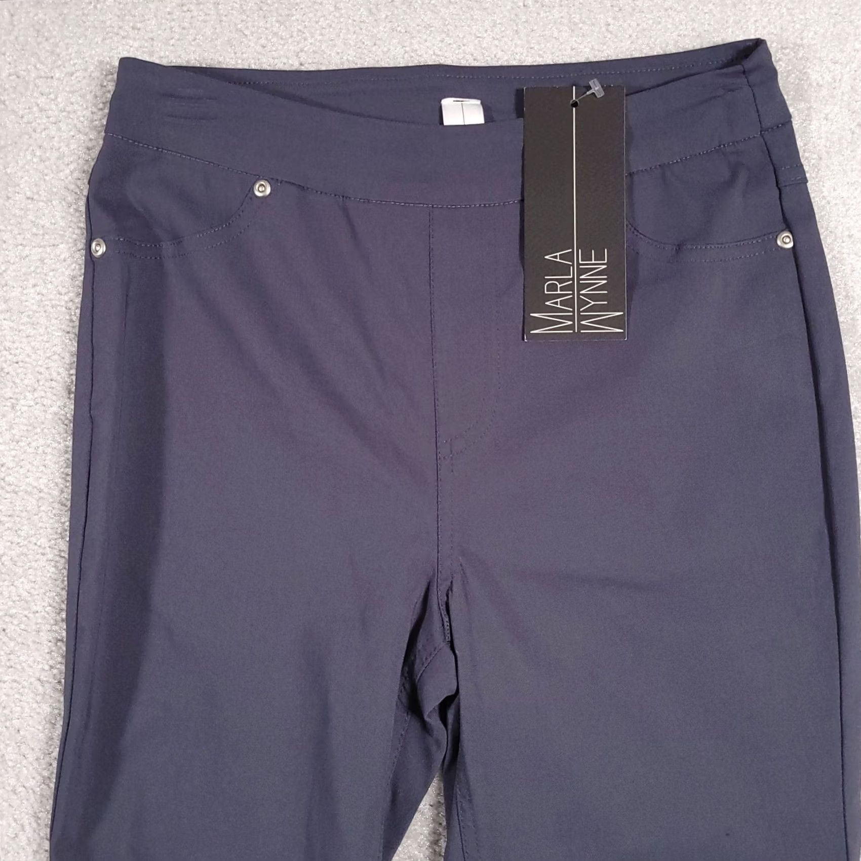 Vintage Marla Wynne Pants Womens 2 Gray Pull On Mid-Rise Skinny Pockets Legging USA Size 42" / US 20 - 3 Thumbnail