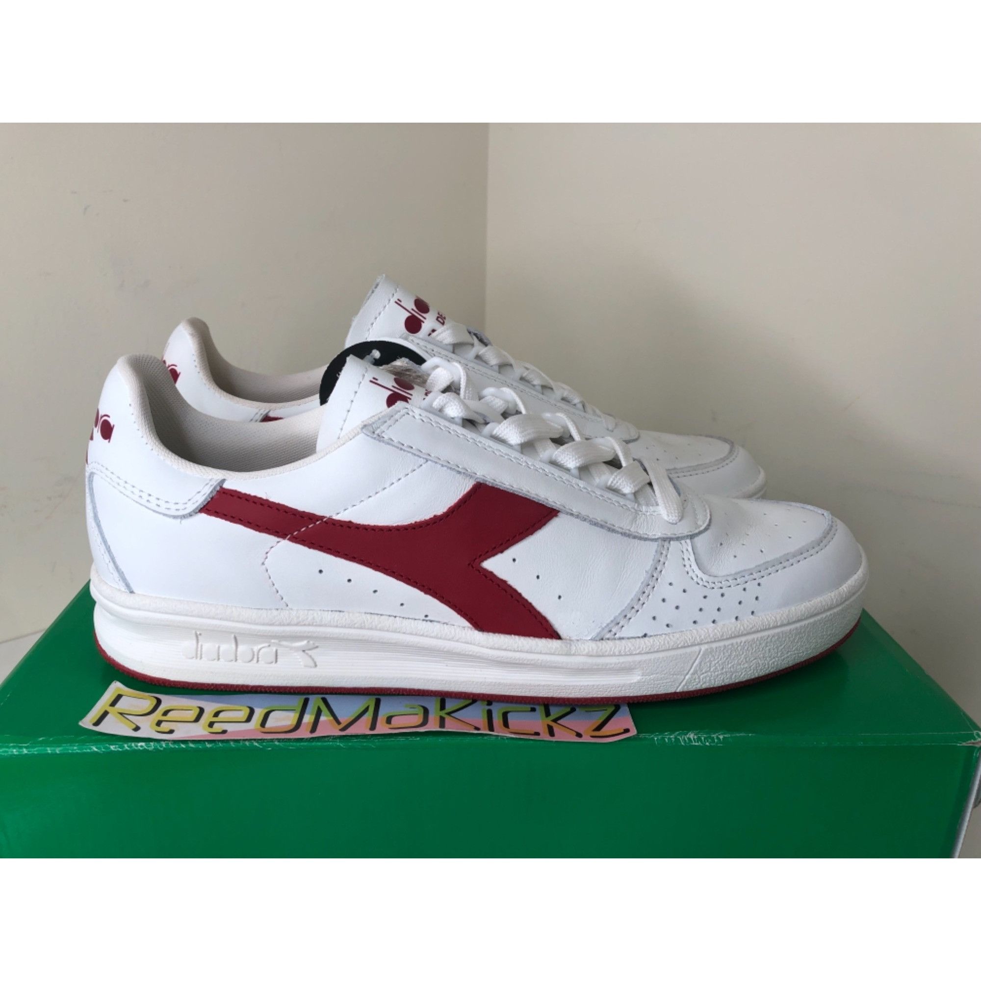 Diadora Diadora B. Elite White Red Pepper mens 7.5us Size US 7.5 / EU 40-41 - 3 Thumbnail
