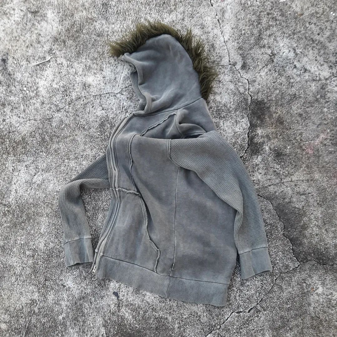 image of If Six Was Nine x Le Grande Bleu L G B Discovered Mohawk Zipp Hoddie in Drak Abu (Size Medium)