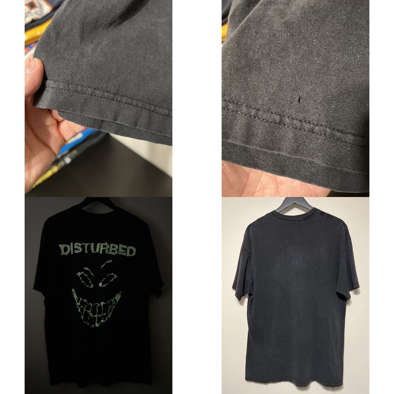 Vintage VINTAGE Disturbed Band T Shirt XL Glow In The Dark Face Metal Rock Tee Mens XL Black Cotton Giant Graphic Print Size US XL / EU 56 / 4 - 8 Thumbnail