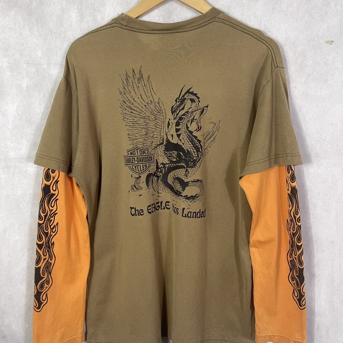 Harley Davidson × Vintage Vintage Harley Davidson Big Logo Flames L/S Tshirt Size US L / EU 52-54 / 3 - 5 Thumbnail