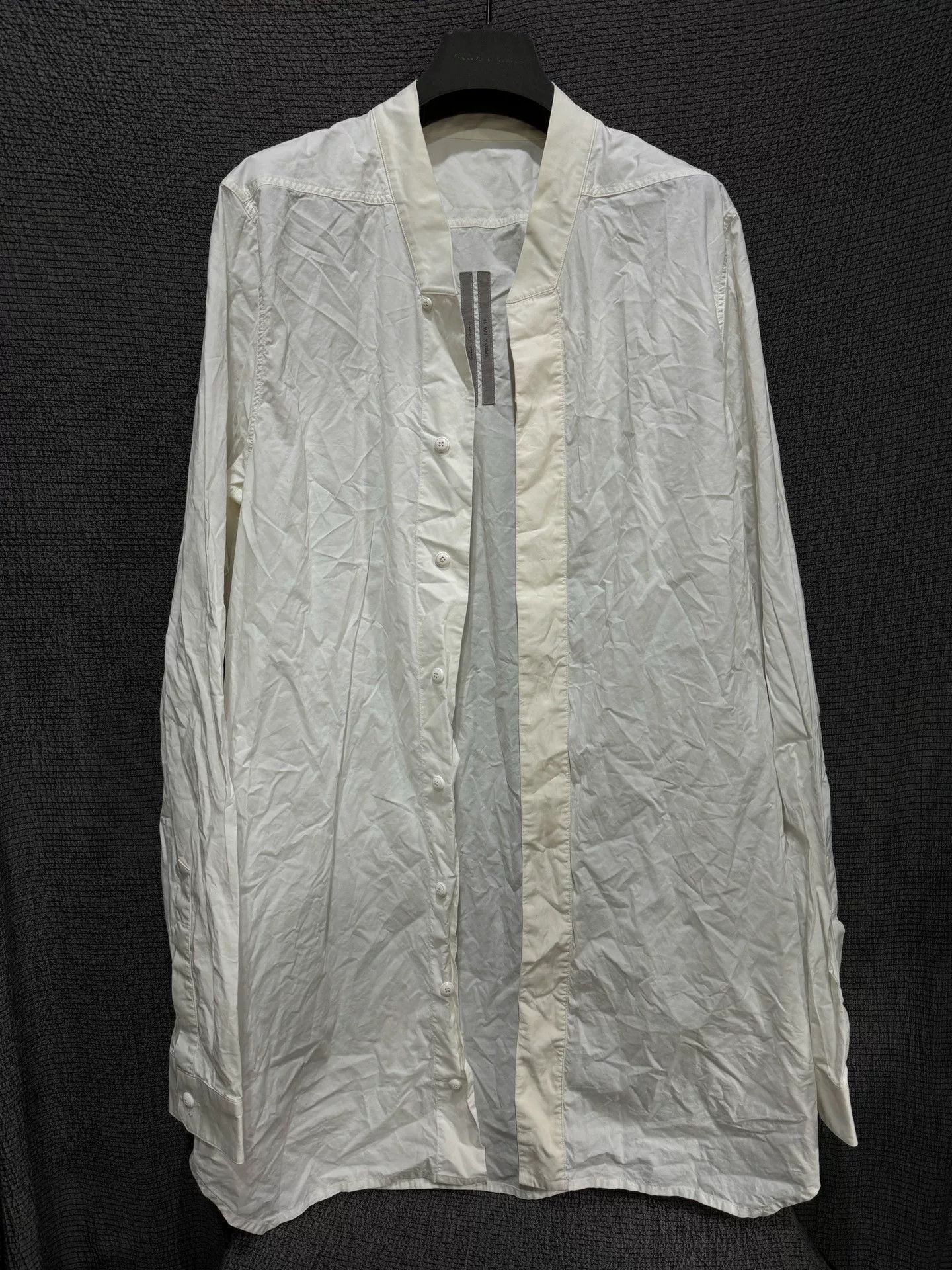 Rick Owens Rick Owens Collarless White Shirt Size US L / EU 52-54 / 3 - 1 Thumbnail
