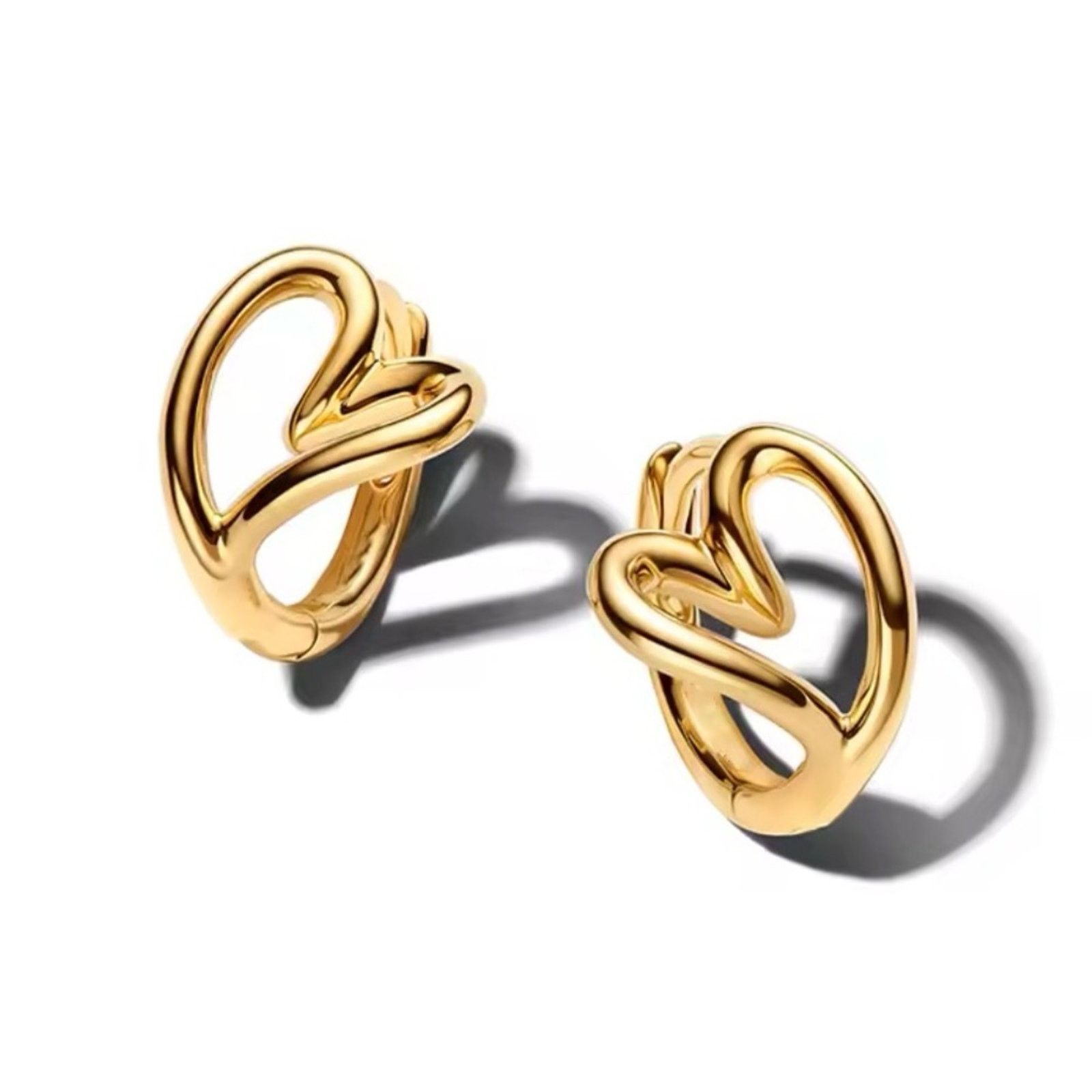 Pandora Small Gold Hearts Hoop Earrings, Women's