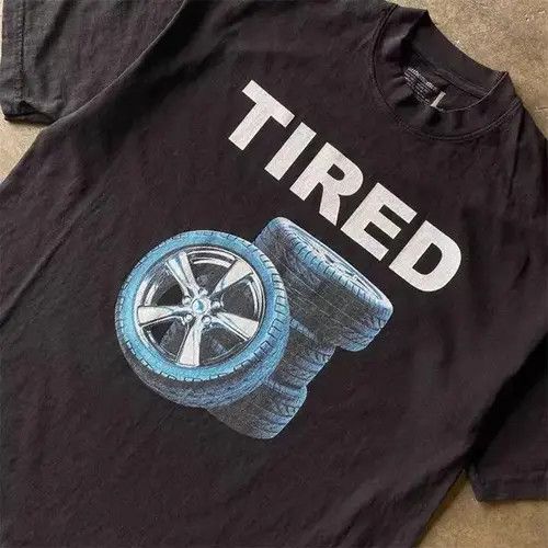 VIBE Etsuko x Yuka Street fashion retro tire print cotton t-shirt Size US L / EU 52-54 / 3 - 8 Thumbnail