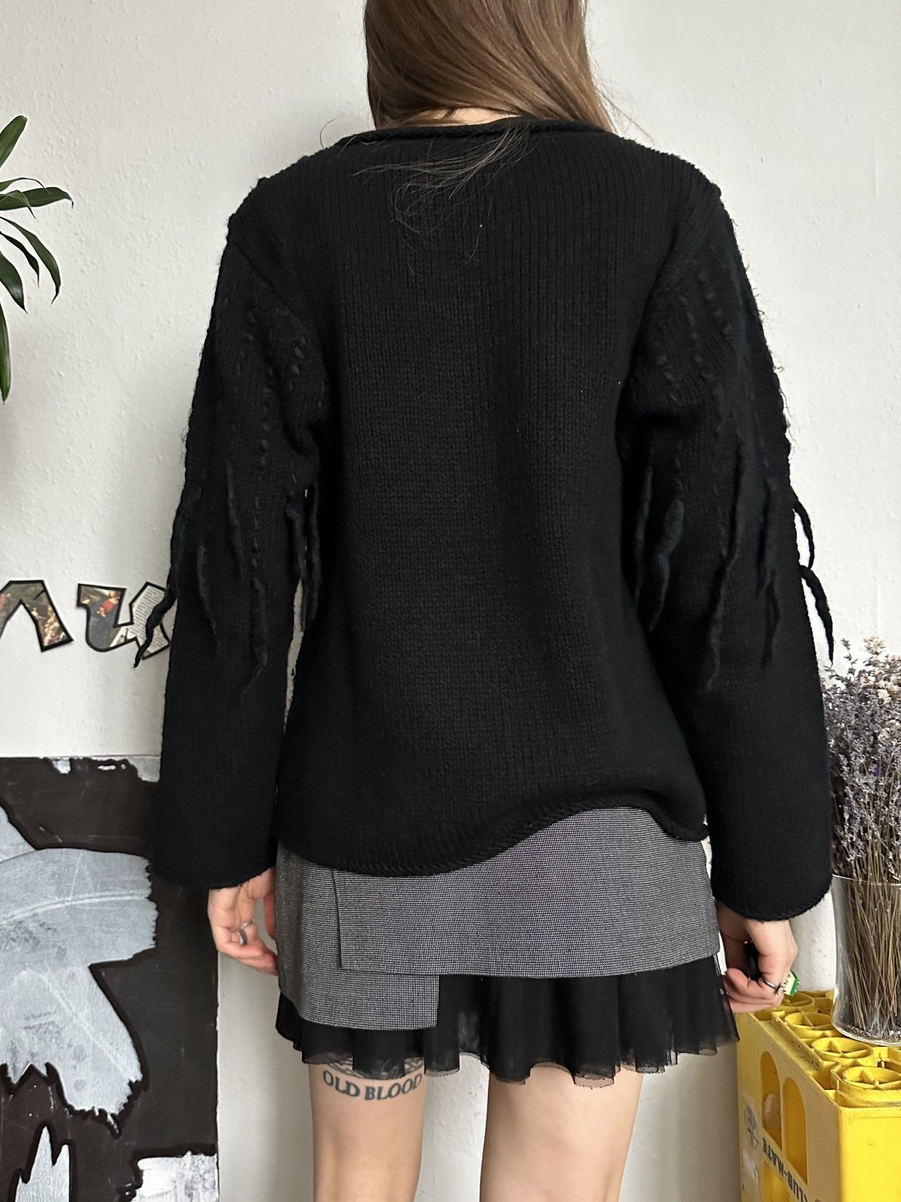 Designer Oui Moments Wool Blend Fringe Knit Pullover Size L / US 10 / IT 46 - 2 Thumbnail