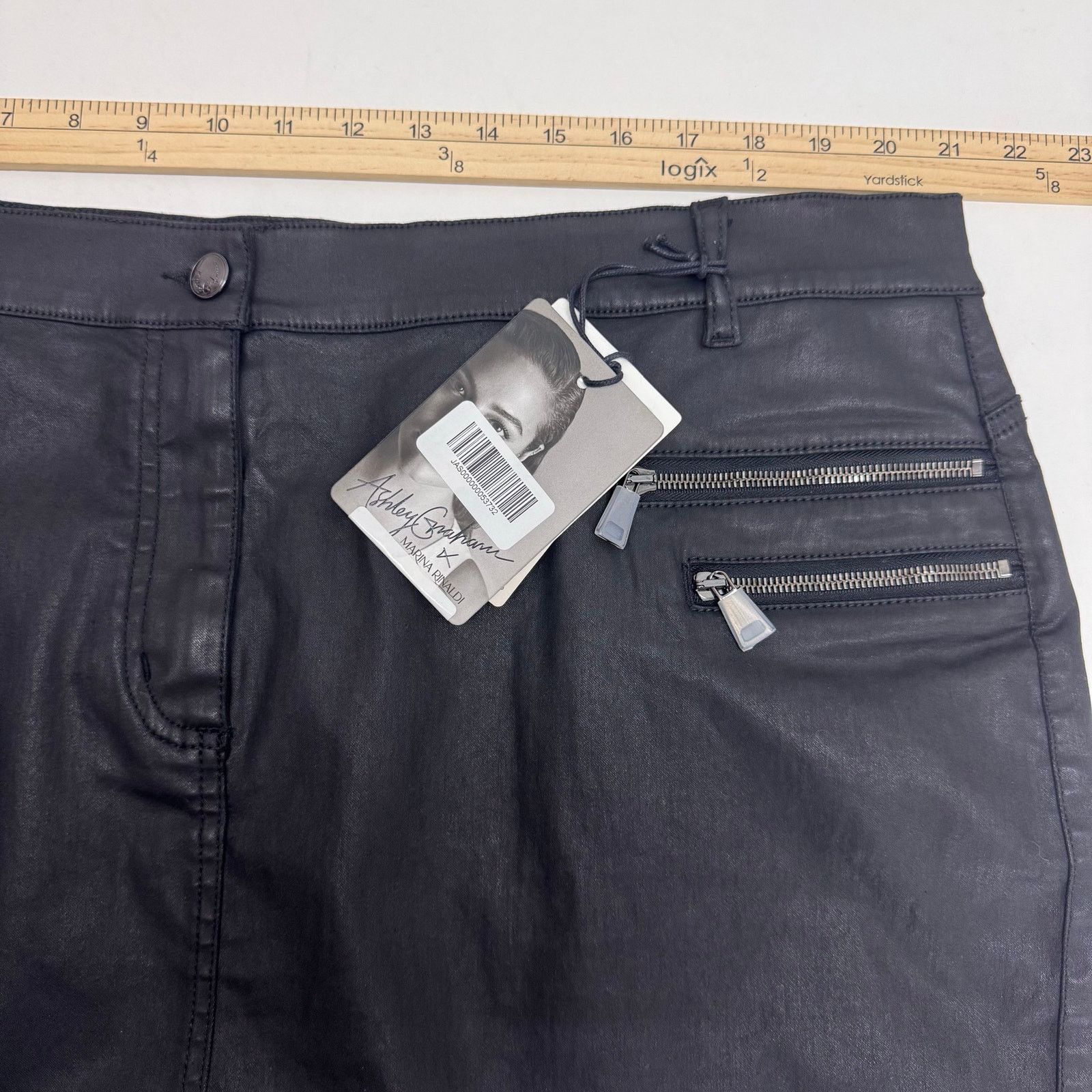 Marina Rinaldi Marina Rinaldi x Ashley Graham Faux Leather Pencil Skirt 22 Size 42" / US 20 - 3 Thumbnail