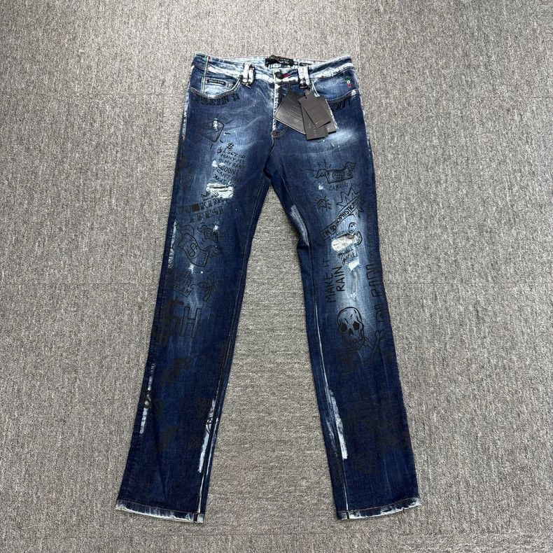 Vintage Philipp Plein Distressed Denim Jeans Size US 32 / EU 48 - 1 Thumbnail