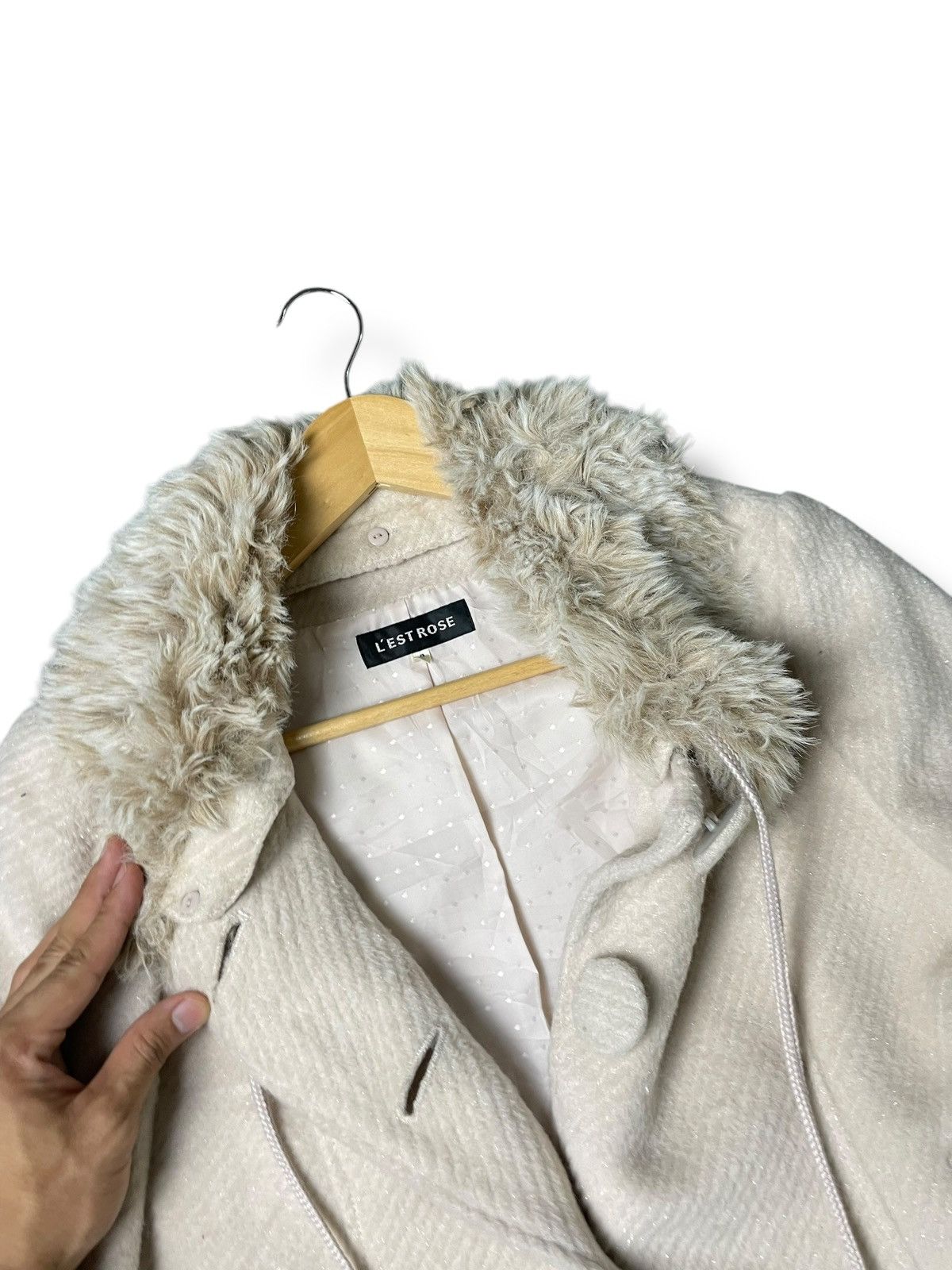 Japanese Brand × Vintage L’EST ROSE Faux Fur Collar Crop Coat (78) Size XXS / US 00 / IT 34 - 8 Thumbnail