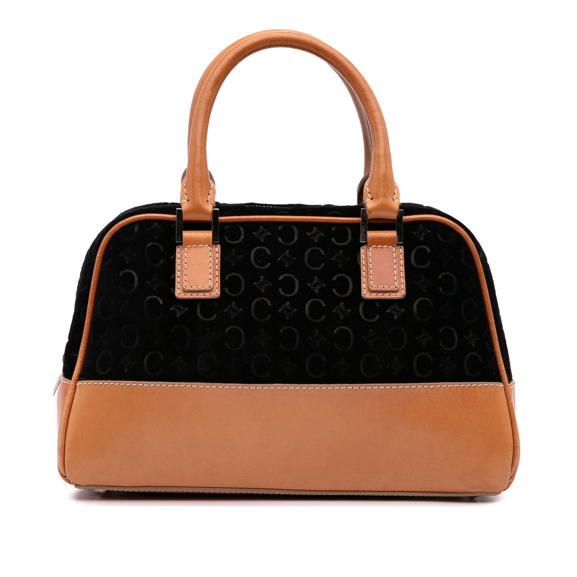 Celine C Macadam Suede Handbag CELINE C MACADAM SUEDE TOTE HAND BAG
