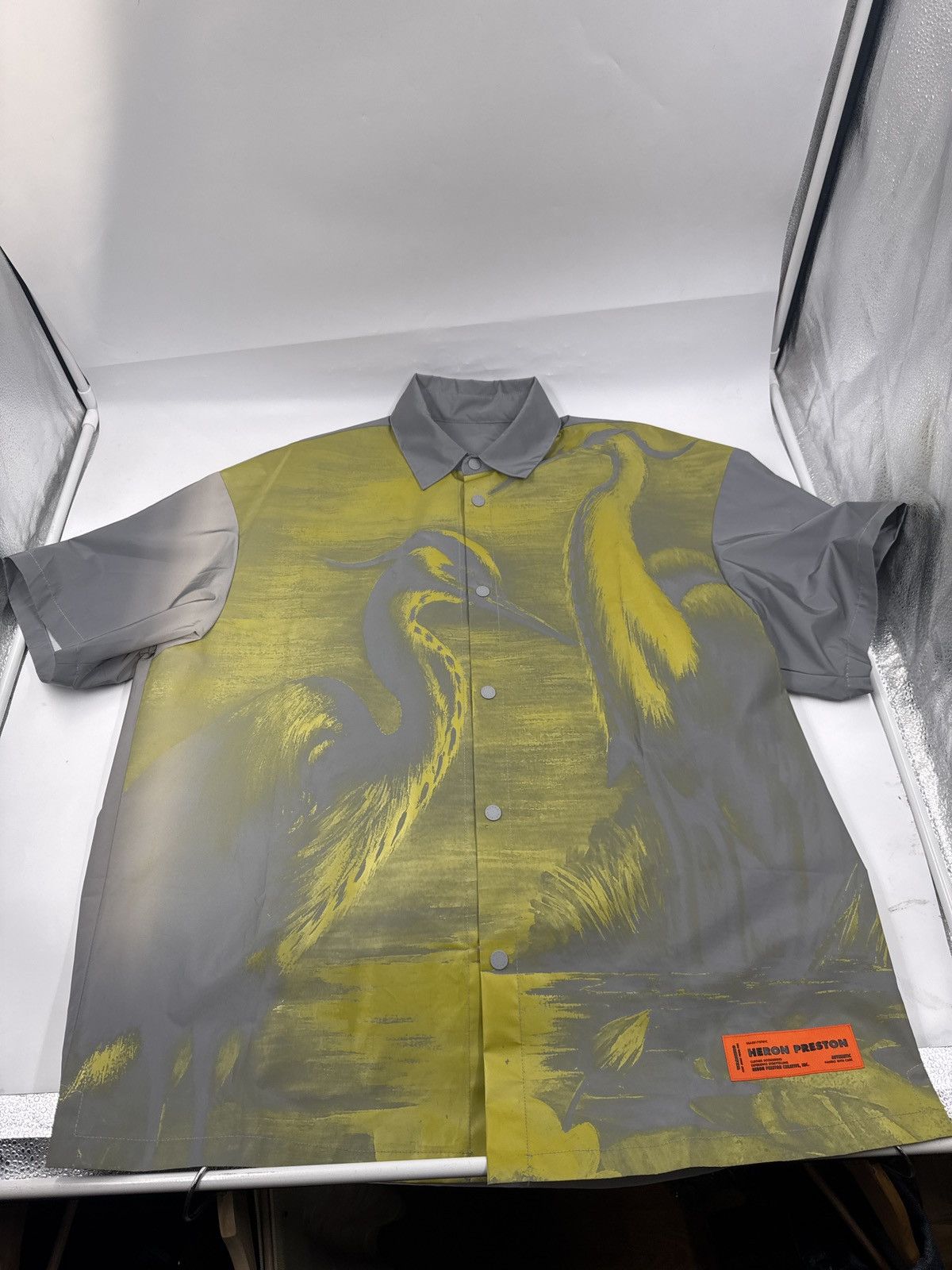 HERON PRESTON Bowling Shirt in Ice Grey
