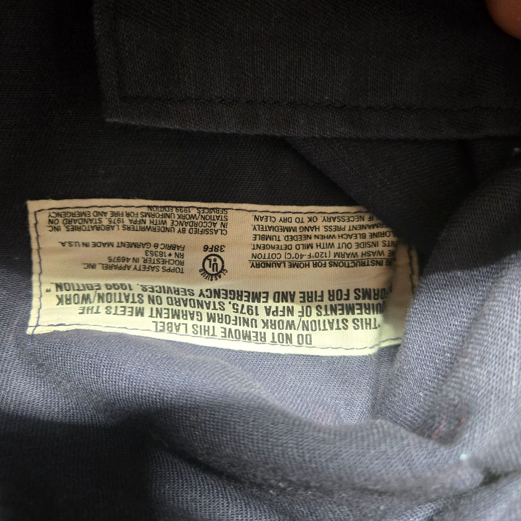 Vintage TOPPS Fire Resistant Safety Apparel Navy Blue Work Pants Adult Men's 38 x 30 - Pants, Mens, 38x30, Navy, Fire Resistant, TOPPS, Chino, Regular Fit Size US 38 / EU 54 - 4 Thumbnail