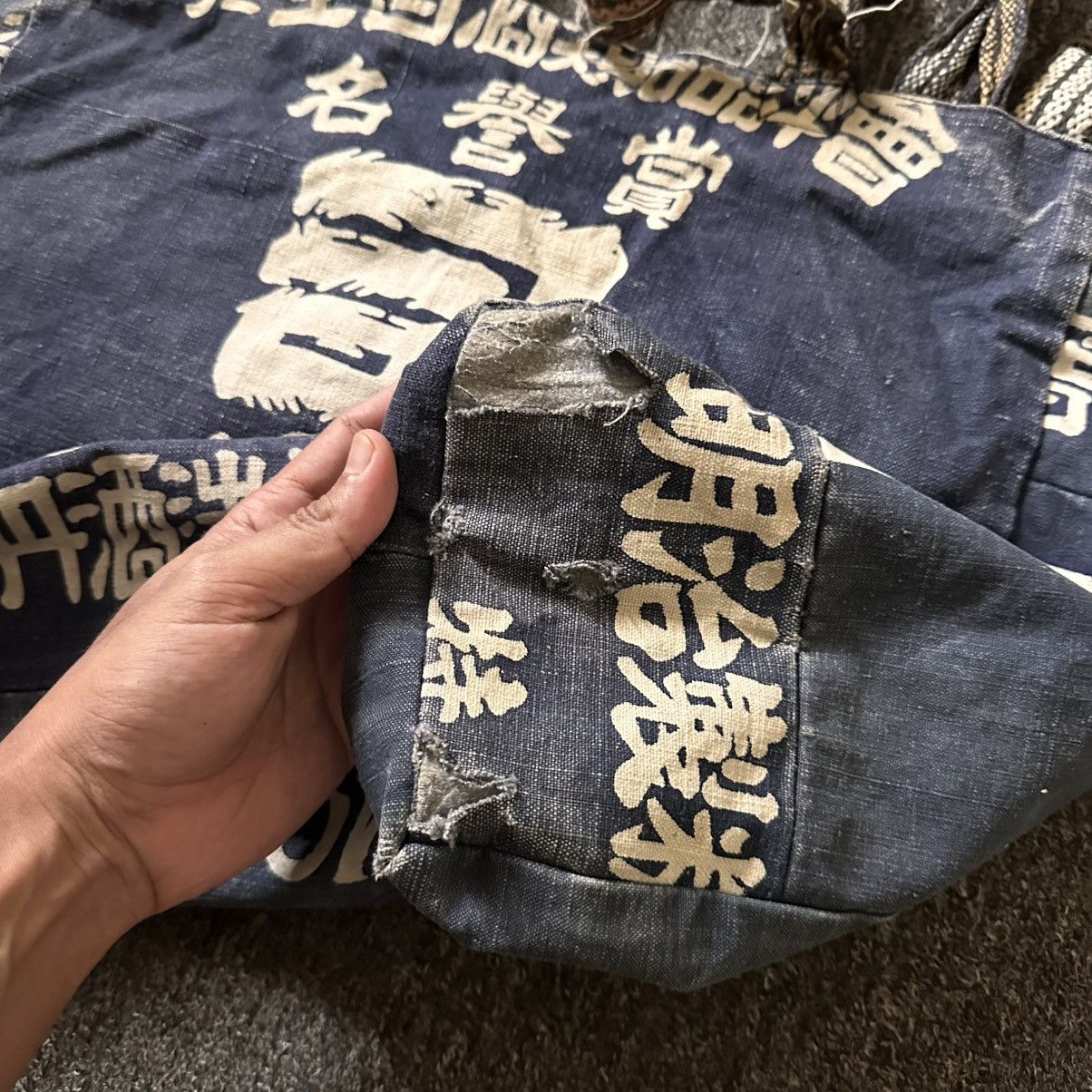 Japanese Brand KING OF SAKE JAPANESE KANJI DISTRESSED INDIGO SLING TOTE BAG Size ONE SIZE - 6 Thumbnail
