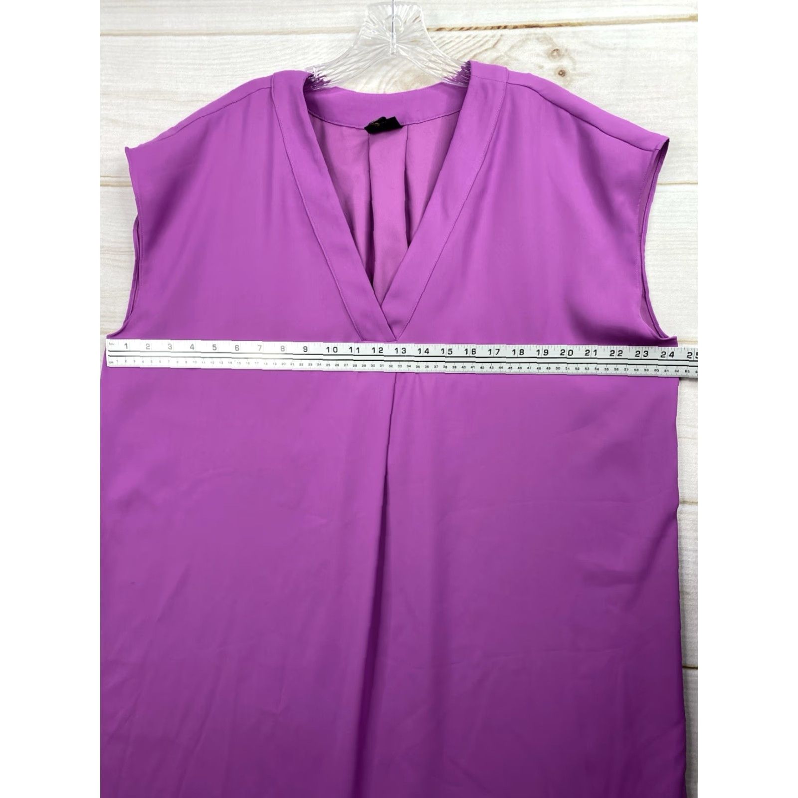 Worthington Worthington Tunic Mini Dress Womens XL Purple V Neck Sleeveless Pleated Casual Dress Size XL / US 12-14 / IT 48-50 - 6 Thumbnail