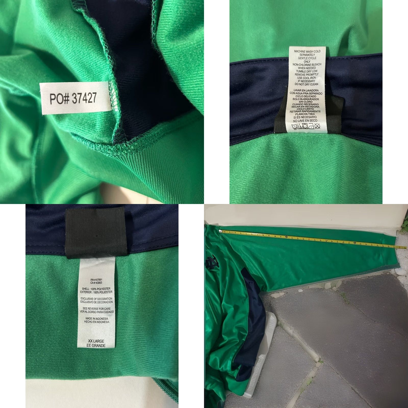 Logo 7 Vintage Notre Dame Full Zip Jacket Men 2XL Green Genuine Stuff Embroidered Logo Size US XXL / EU 58 / 5 - 9 Thumbnail