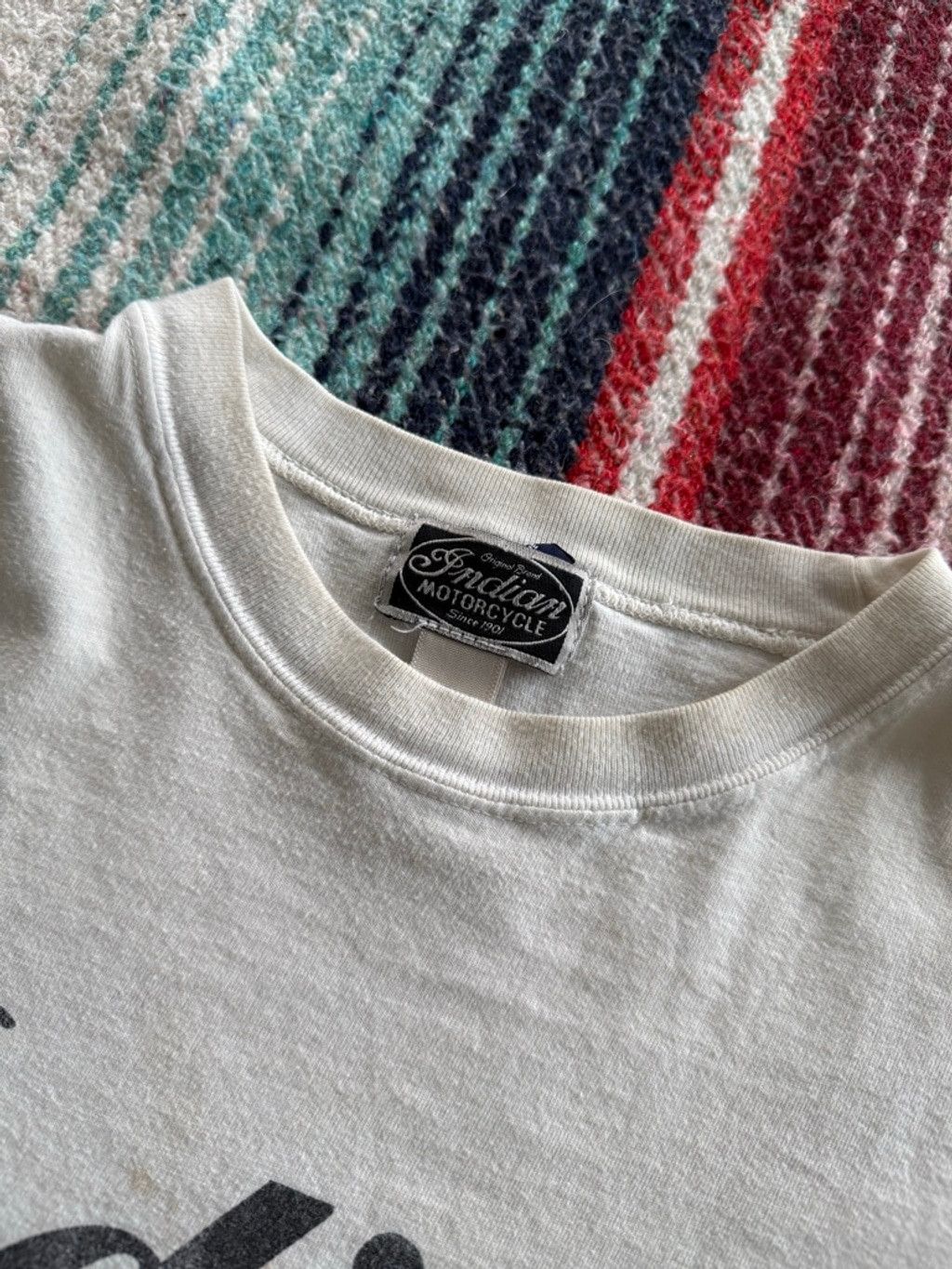 Indian Motorcycle Vintage Distressed Indian Motorcycle White Tee L Size US L / EU 52-54 / 3 - 5 Thumbnail