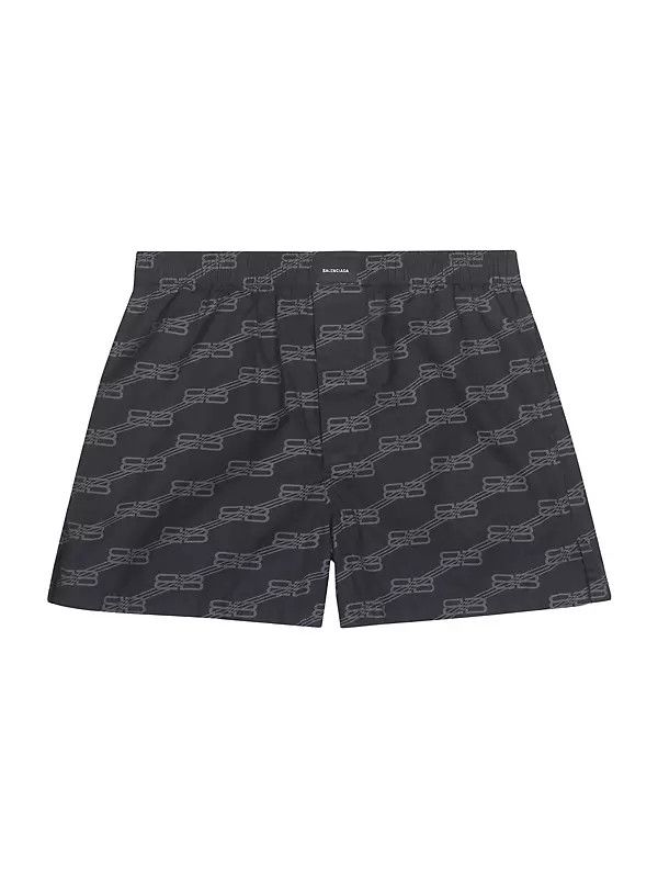 o1la1rc1a0824 BB Monogram Pyjama Shorts in Black