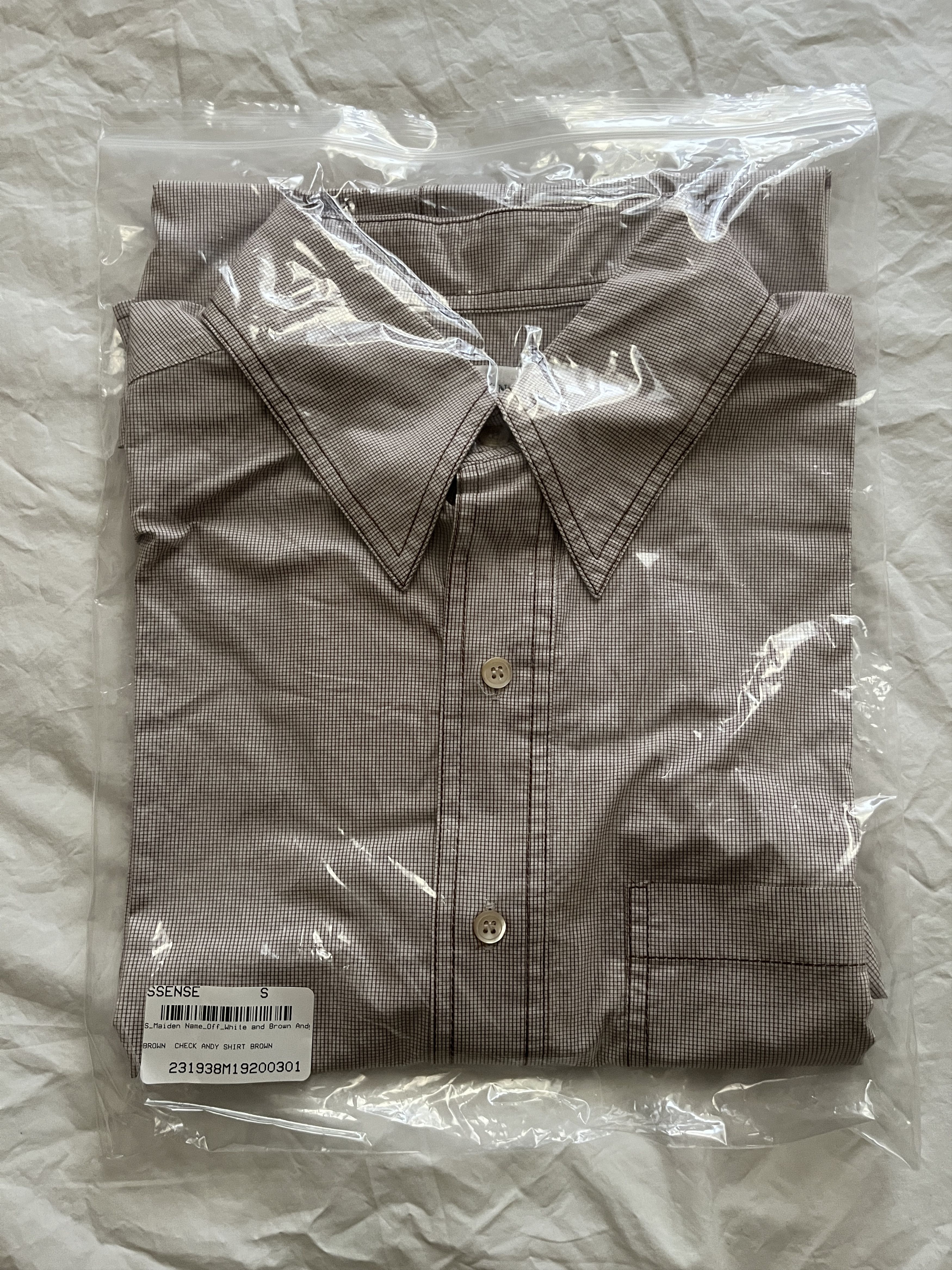 Maiden Name Maiden Name Off-White & Brown Andy Shirt Size US S / EU 44-46 / 1 - 1 Thumbnail