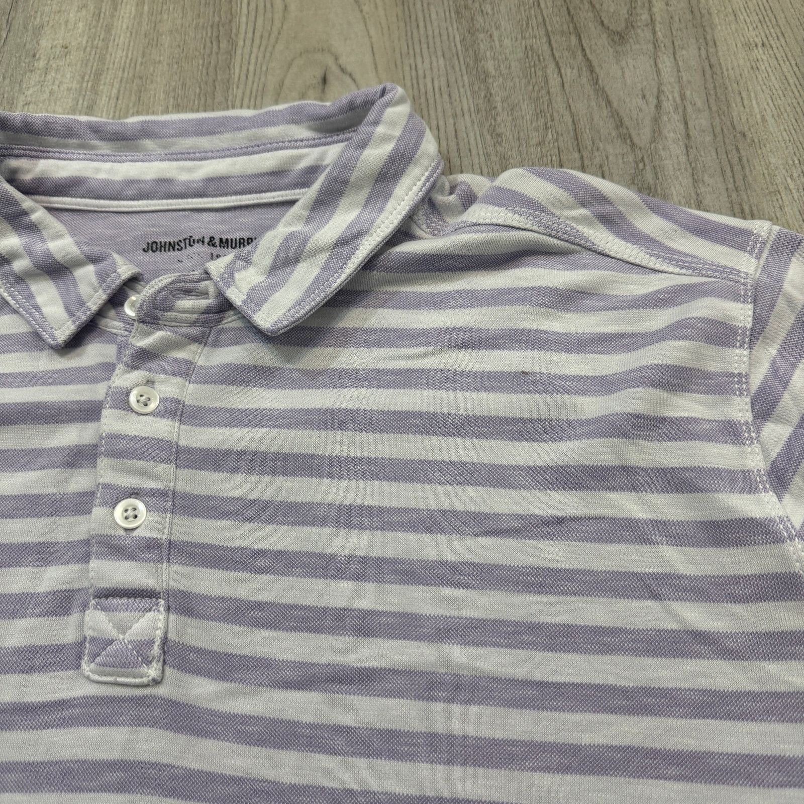 Johnston & Murphy Johnston & Murphy Polo Shirt Men's Extra Large Purple White Size US XL / EU 56 / 4 - 3 Thumbnail