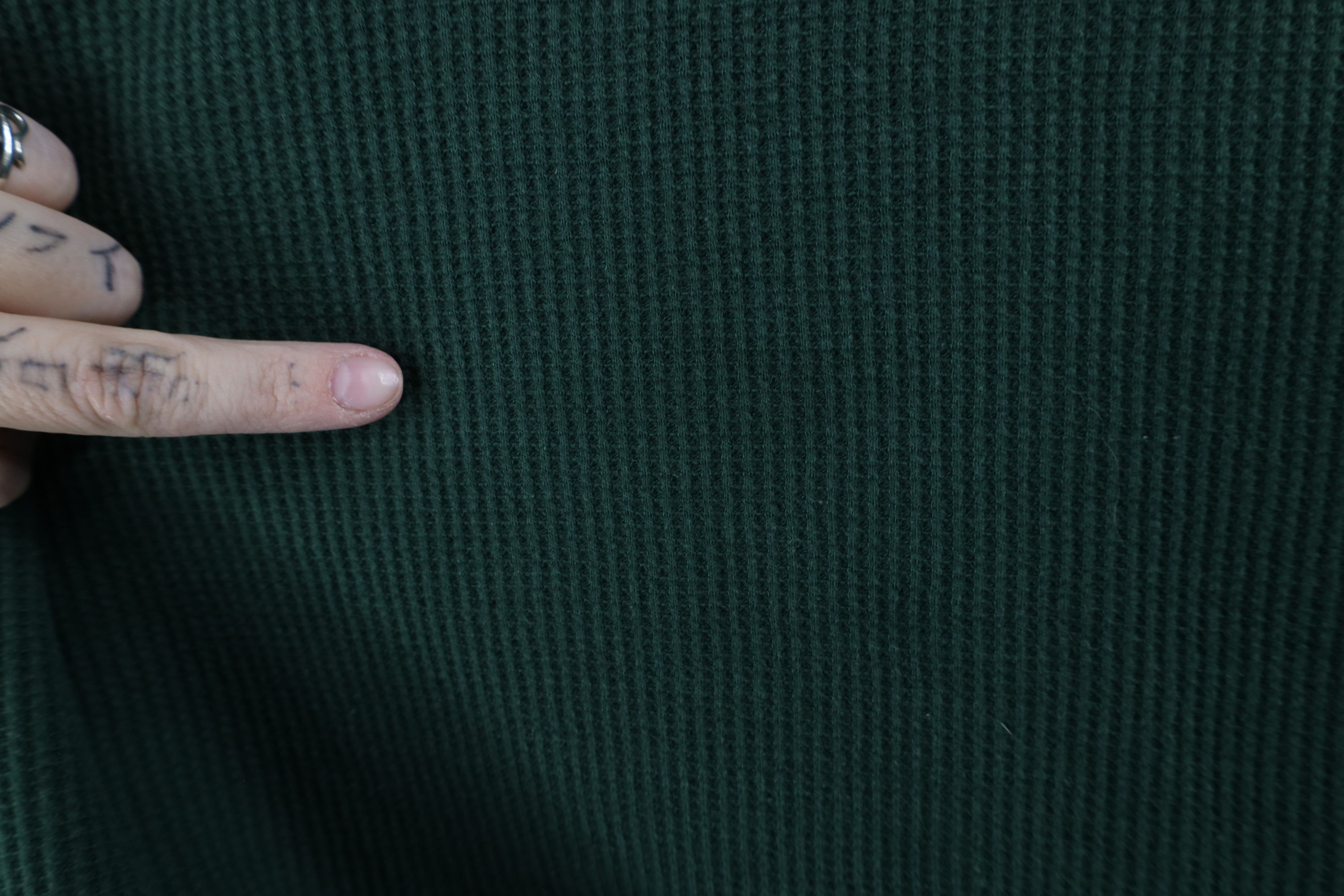 Vintage Vintage 90s Streetwear Waffle Knit Henley T-Shirt Green Size US XXL / EU 58 / 5 - 5 Thumbnail