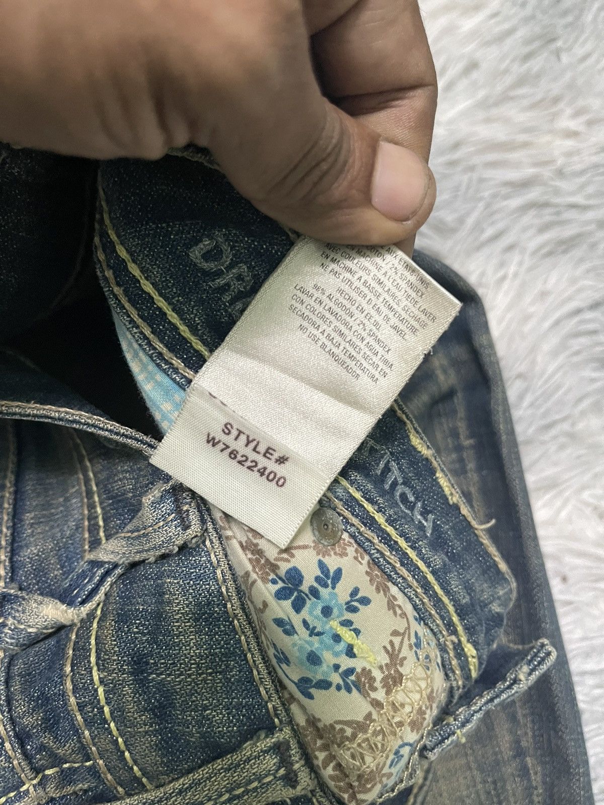 20471120 90s YANUK FLARE JEANS DISTRESSED DESIGN Size US 30 / EU 46 - 11 Thumbnail
