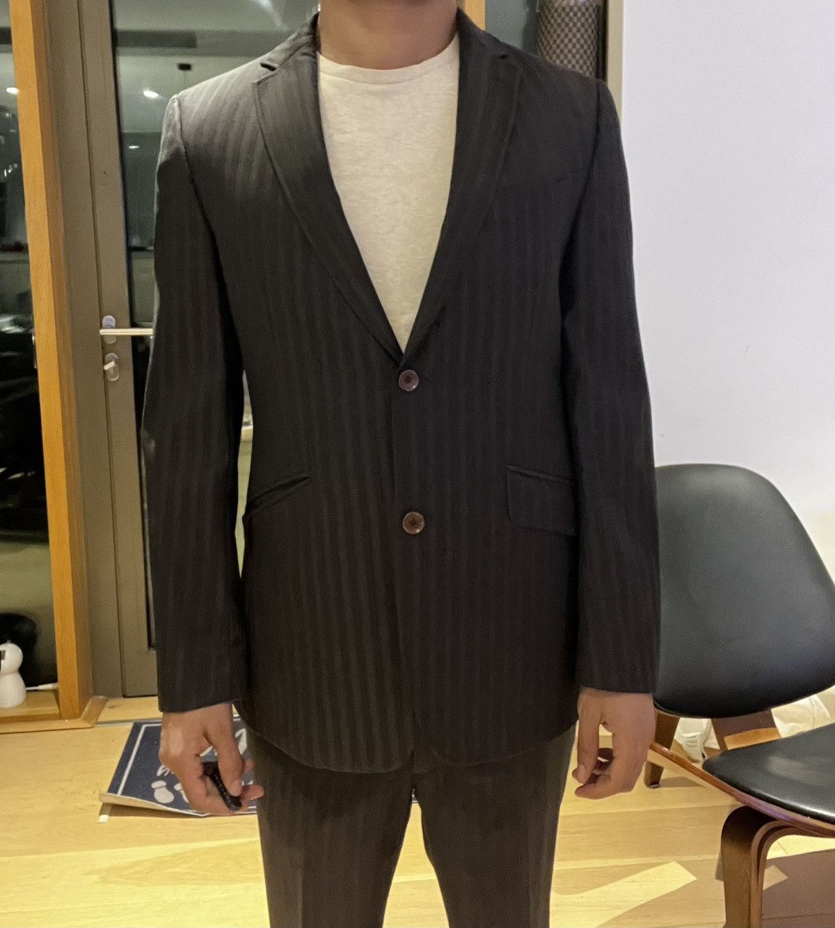 Ted Baker Ted Baker Charcoal Pinstripe Wool Suit Jacket & Trousers Size 40R - 4 Thumbnail