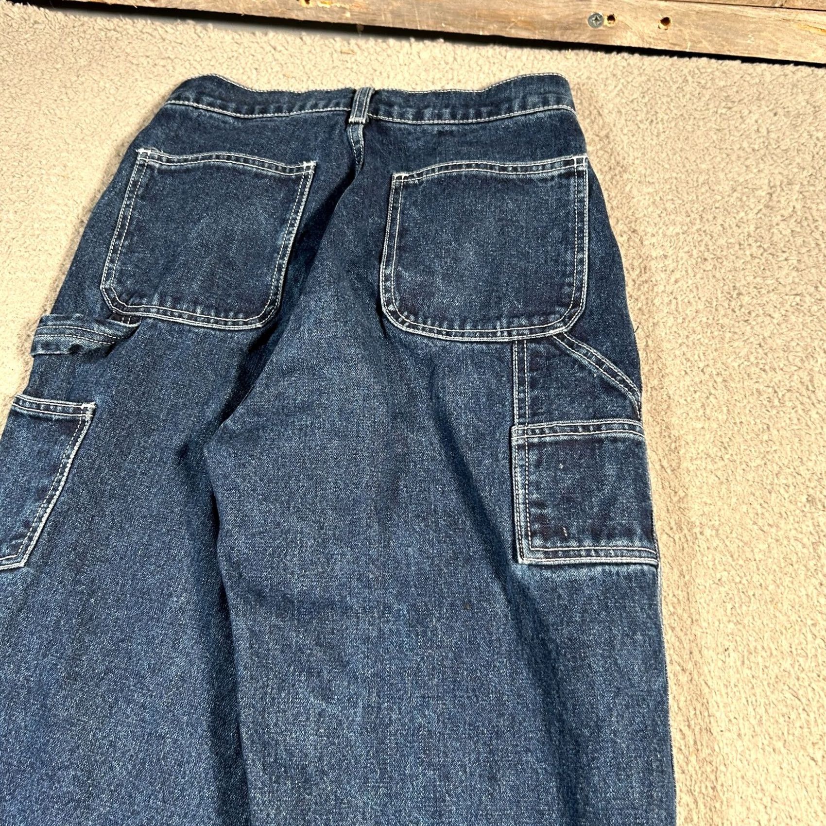 Vintage John Galt Jeans Men Small 25x27 Blue Denim Dark Wash Baggy Skater Zip 5-Pocket Straight Jeans Men’s Regular Denim Pants Classic Baggy Skaterwear Size US 29 - 7 Thumbnail
