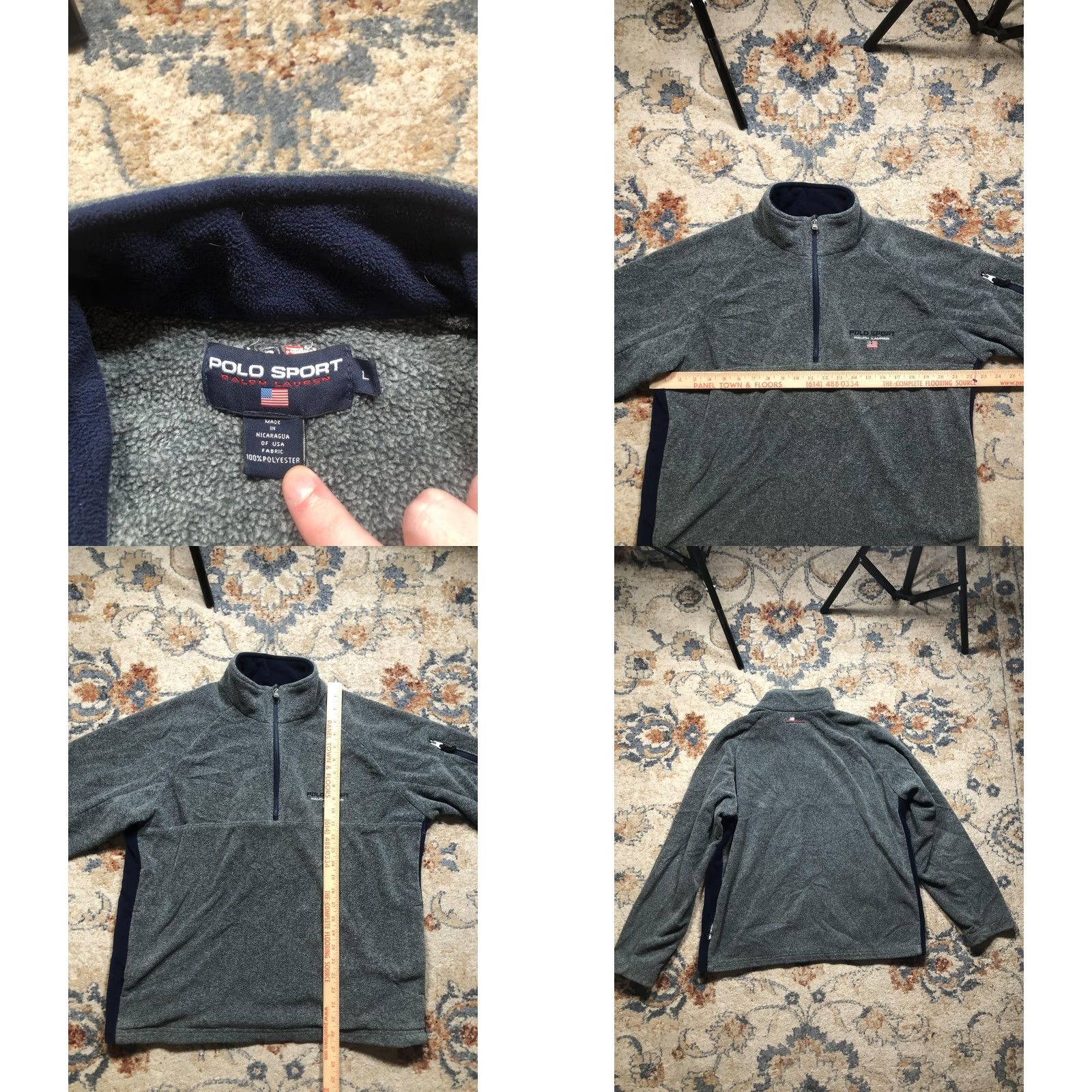 Polo Ralph Lauren Polo Sport Ralph Lauren Sweater Mens L Gray 1/4 Zip Pullover Raglan Sleeve Mock Neck Polyester Casual Pullover Size US L / EU 52-54 / 3 - 8 Thumbnail