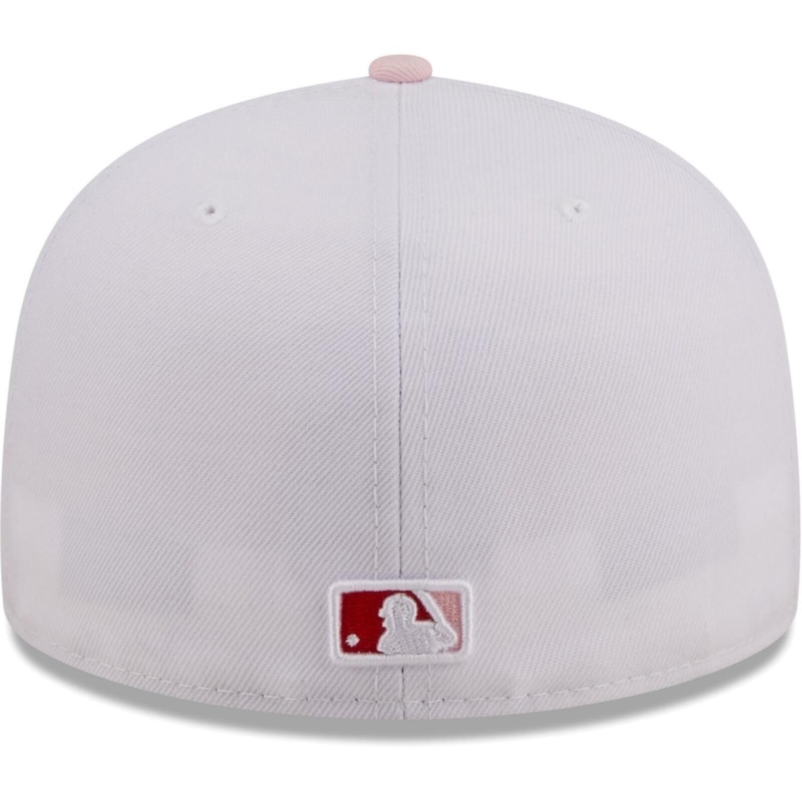 New Era New Era New York Yankees 59FIFTY White Pink Scarlet 7 1/2 Size ONE SIZE - 4 Thumbnail