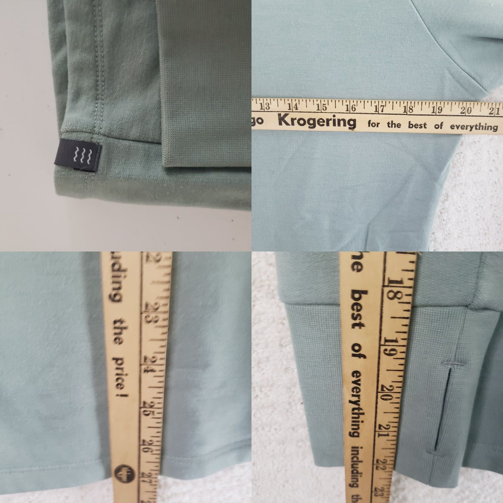 Vintage Free Fly Women’s M Bamboo Thermal Fleece Snap Pullover Henley Green Thumb Holes Sweatshirt XS? Wait Size M / US 6-8 / IT 42-44 - 9 Thumbnail