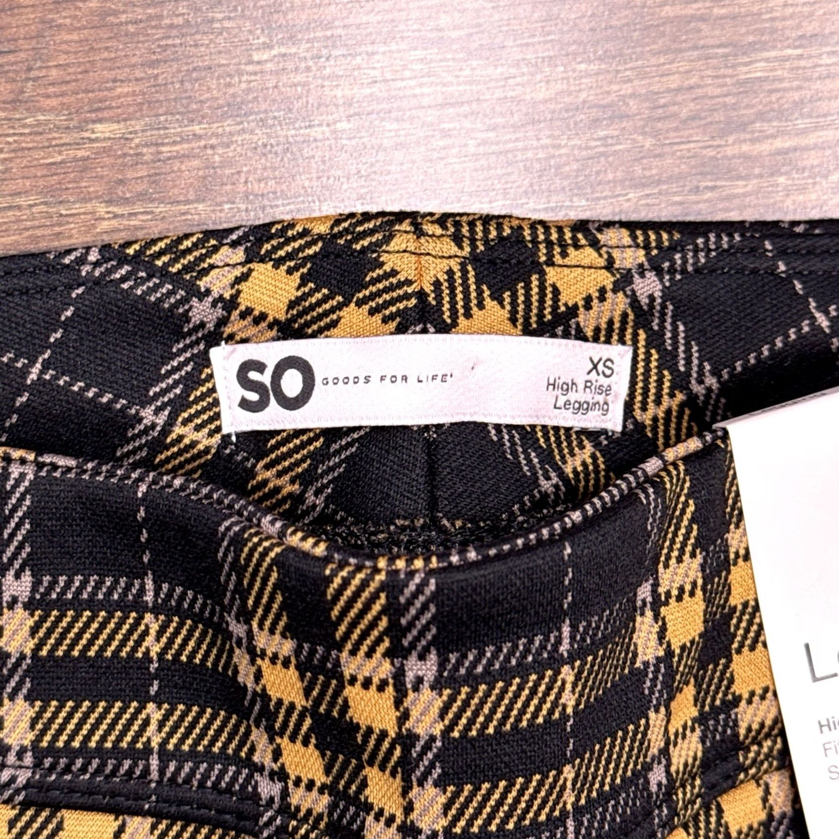 Vintage SO High Rise Legging Womens XS Black Plaid Stretch Ponte Logo Casual Sport City Size 26" / US 2 / IT 38 - 5 Thumbnail