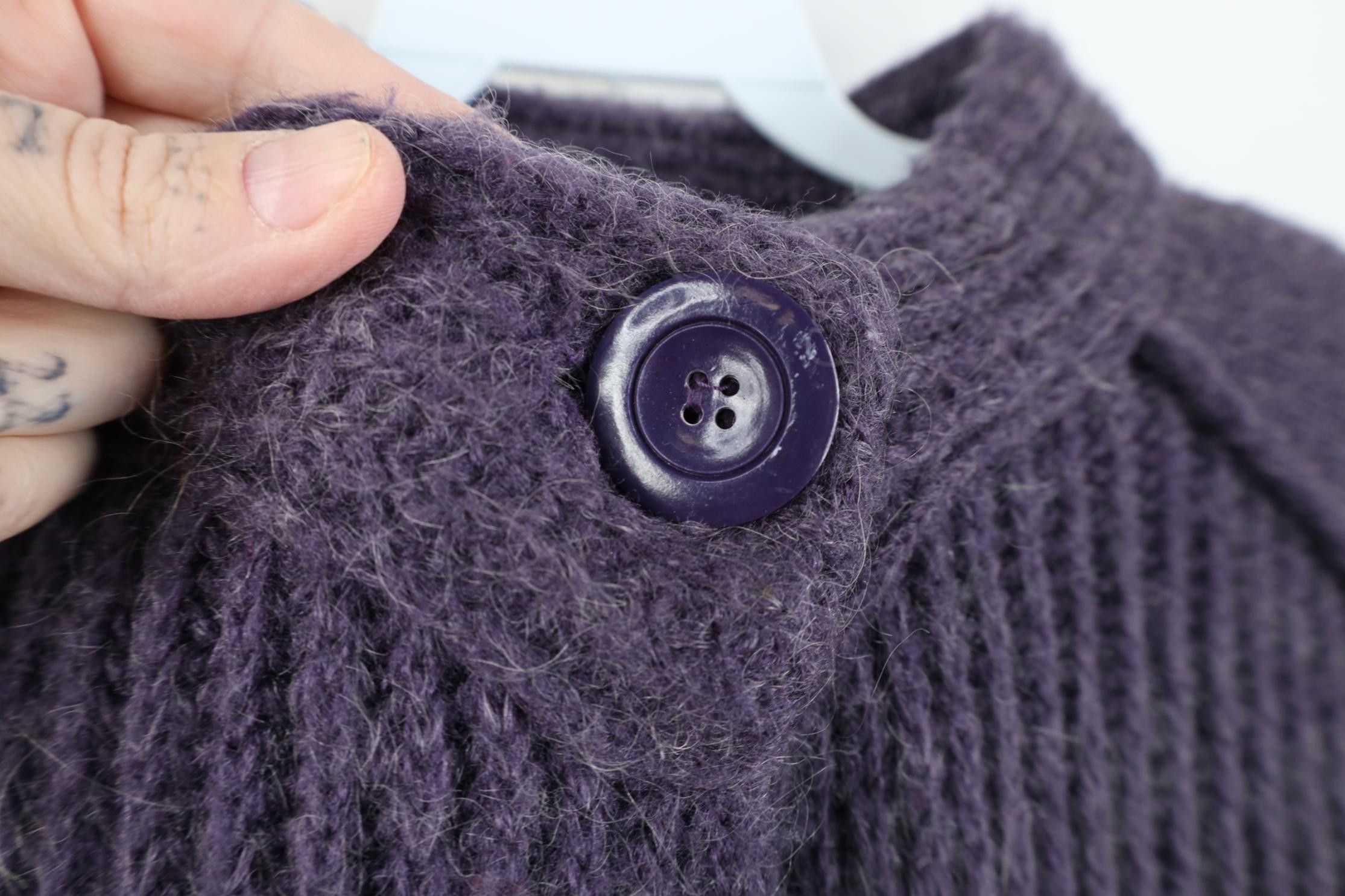 Vintage Vintage 70s Wool Blend Knit Top Button Cardigan Sweater Size S / US 4 / IT 40 - 4 Thumbnail