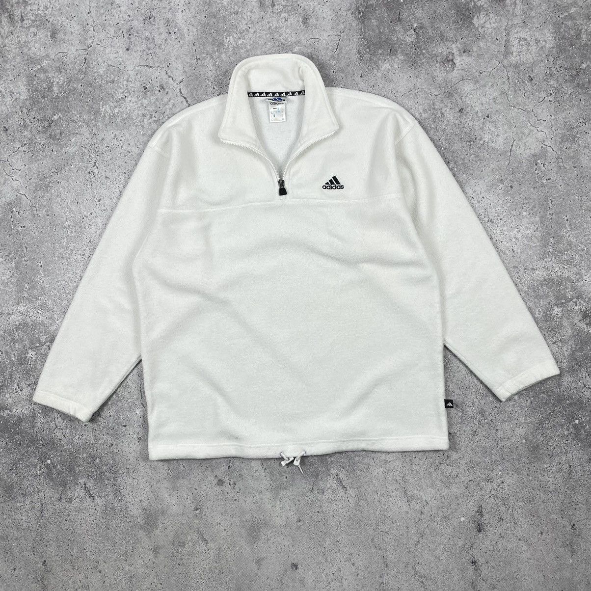 Adidas × Vintage Adidas Vintage 90s 1/3 Zip Fleece Sweatshirt Size US M / EU 48-50 / 2 - 1 Thumbnail