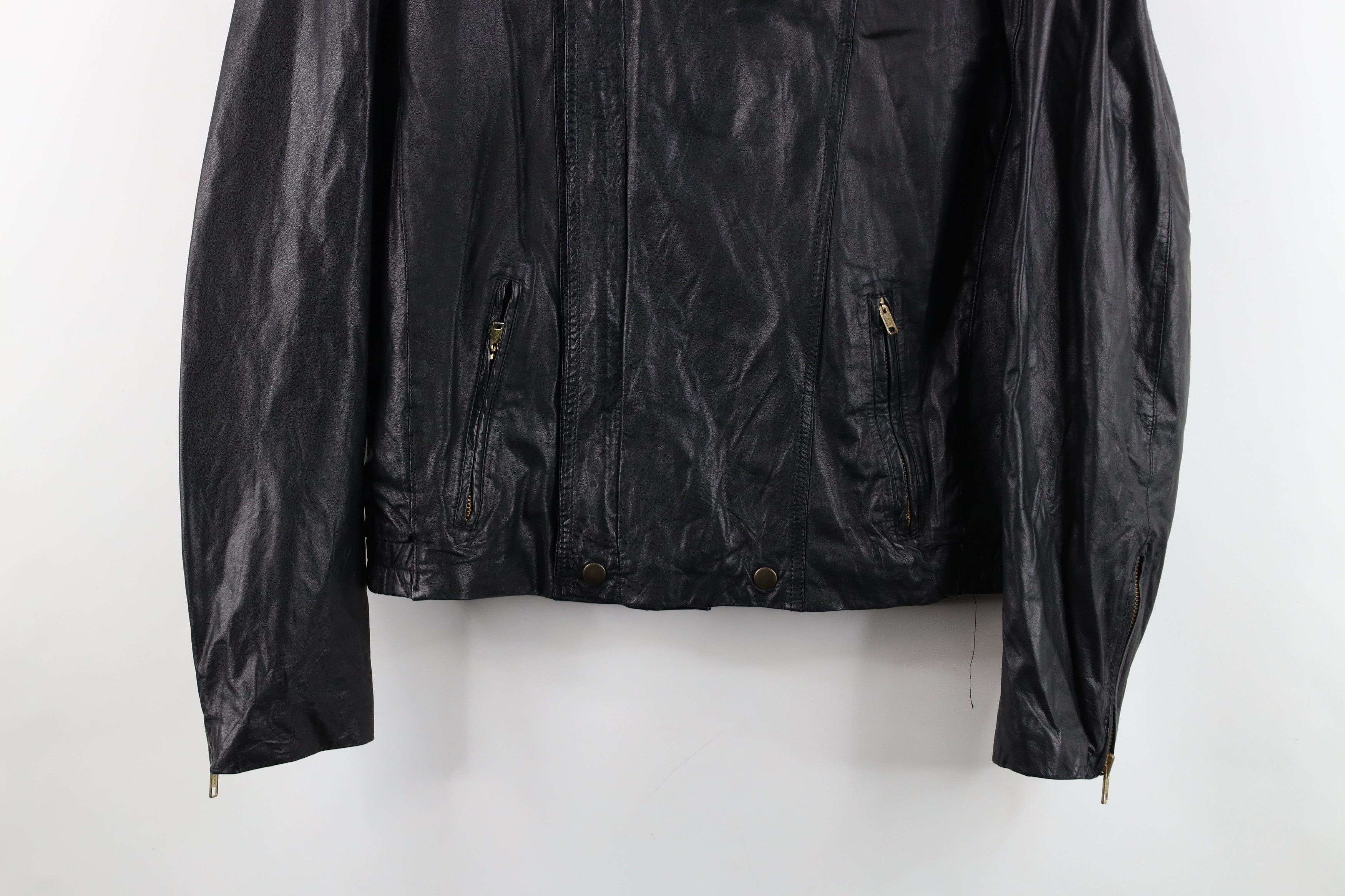 Vintage Vintage 80s 90s Streetwear Cafe Racer Bomber Jacket Black Size M / US 6-8 / IT 42-44 - 3 Thumbnail