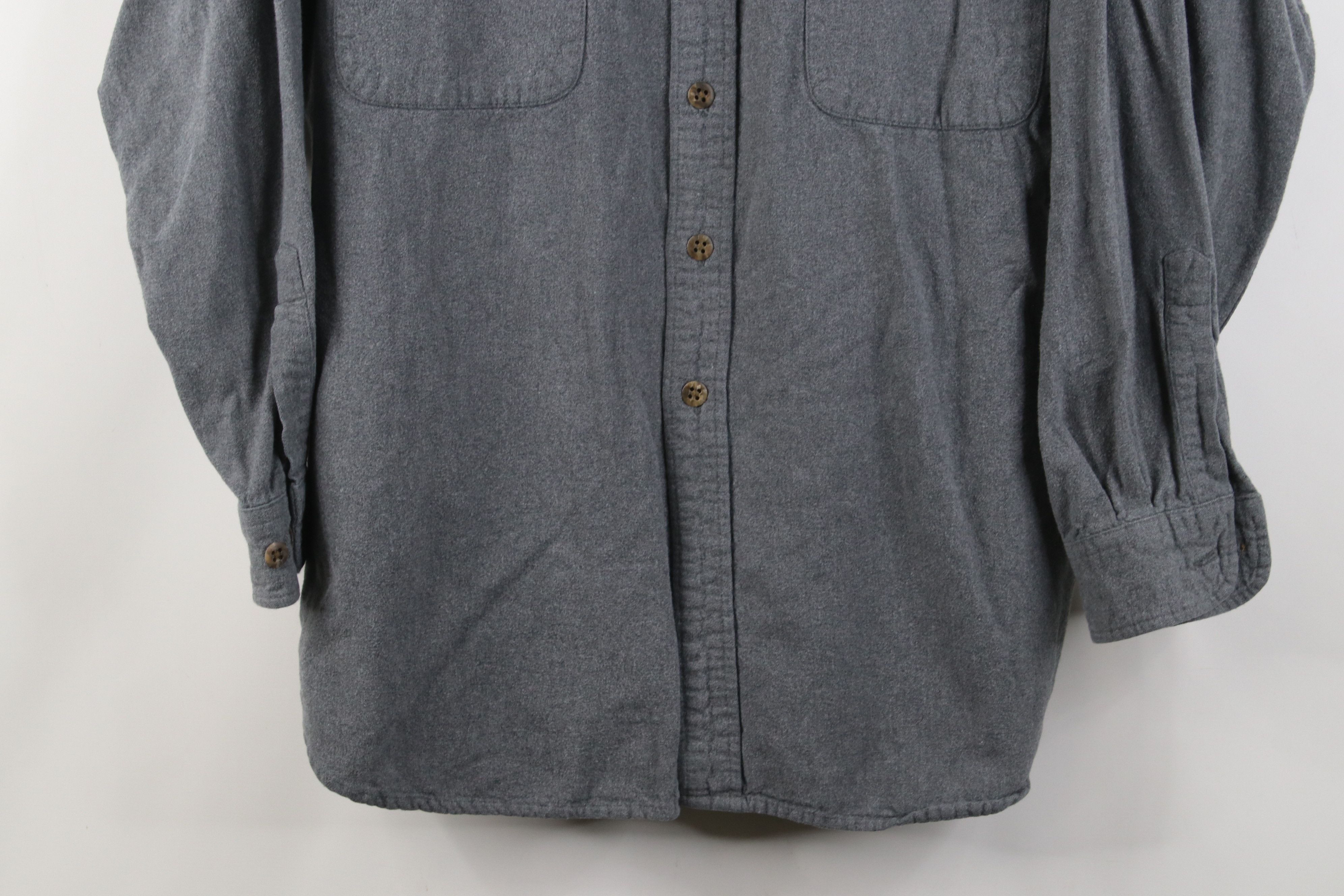 Vintage Vintage 90s Streetwear Heavy Chamois Cloth Button Shirt Gray Size US L / EU 52-54 / 3 - 3 Thumbnail