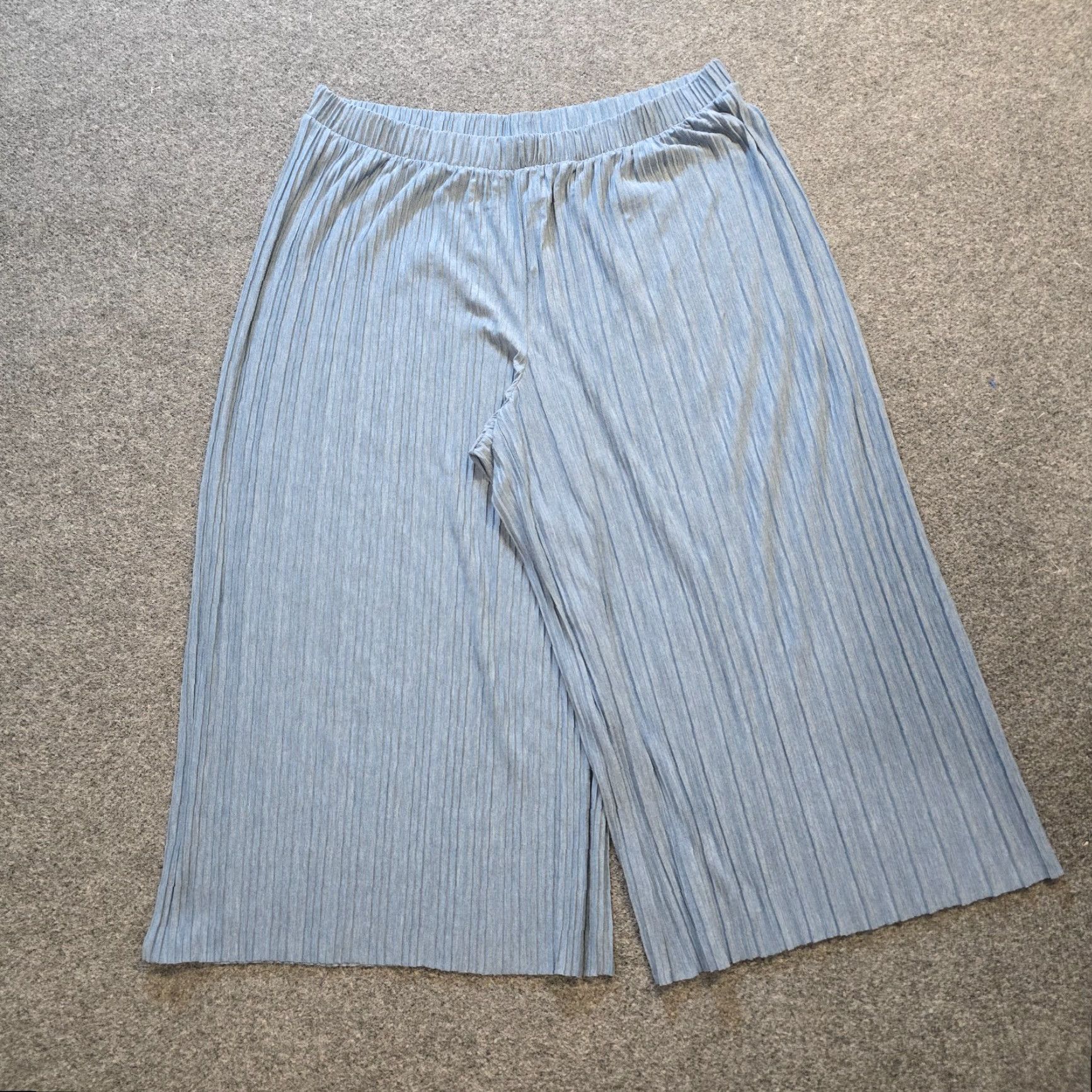 J. Jill J Jill Pants Womens Large Blue Pleated Pull On Wide-Leg Comfort Casual Lounge Shirt? Size 36" / US 14 / IT 50 - 2 Thumbnail