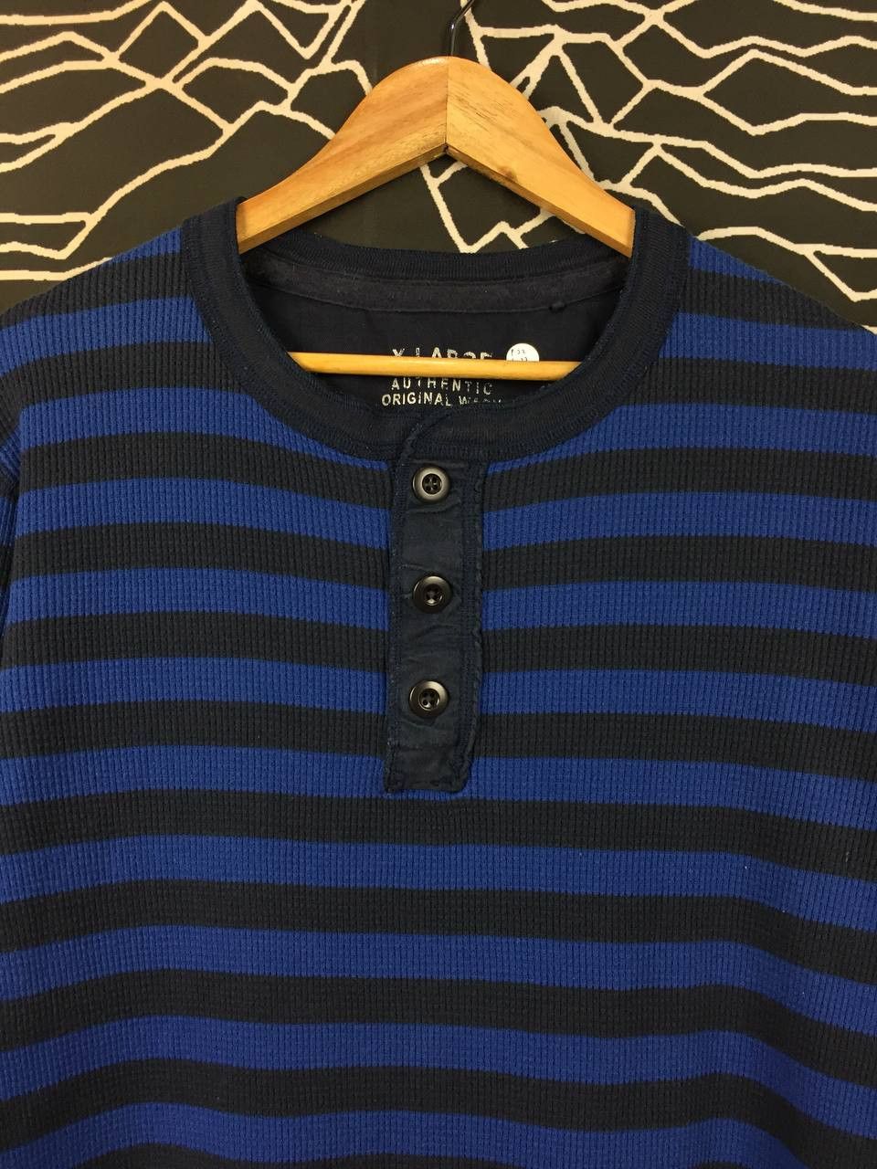 Uniqlo Uniqlo Authentic Wash Striped Waffle Knit Henley Tee Size US L / EU 52-54 / 3 - 3 Thumbnail