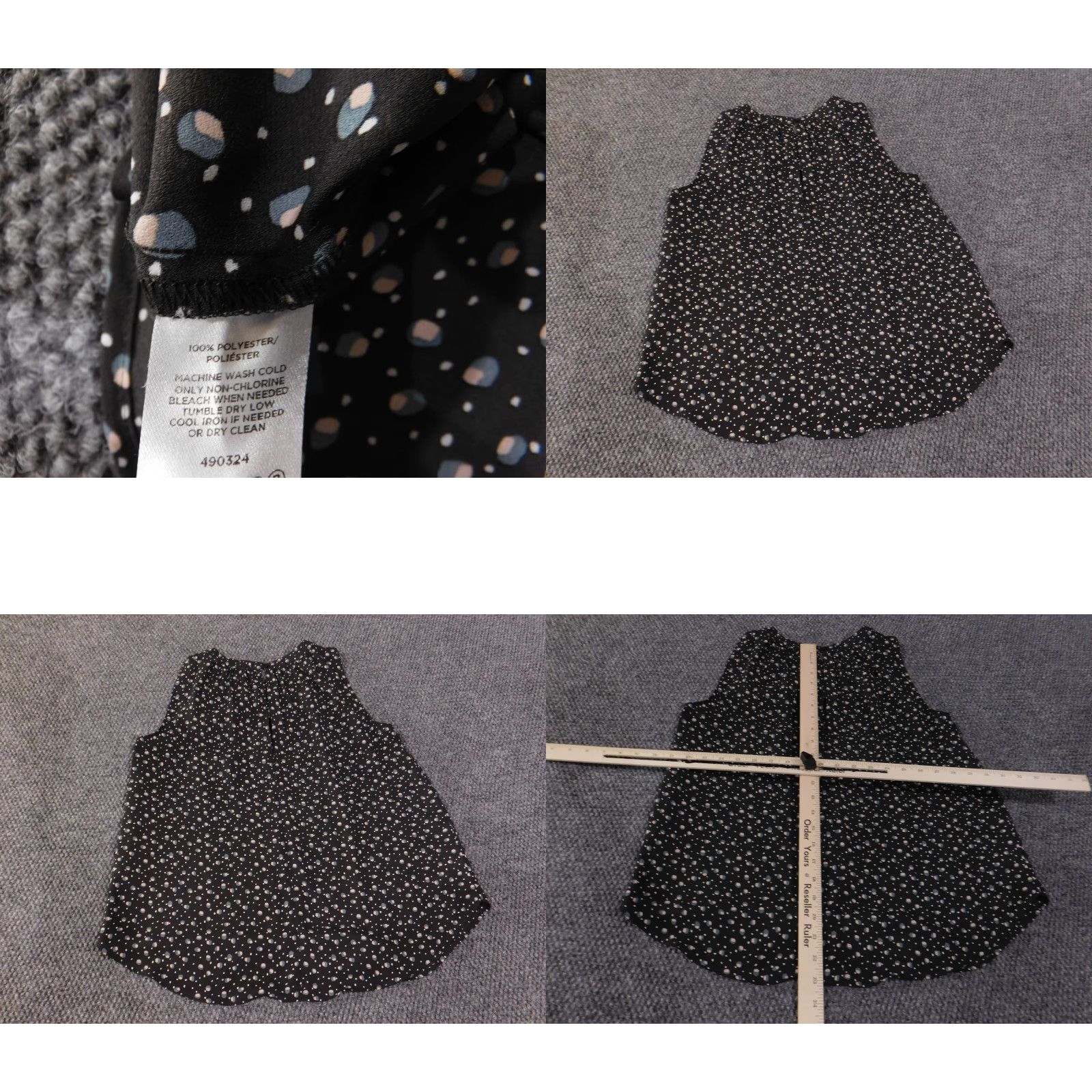 Ann Taylor Loft Blouse Womens S Black Sleeveless Polka Dot High Neck Lightweight Round Neck Pullover Casual Polyester Knit Ann Taylor Loft Size S / US 4 / IT 40 - 8 Thumbnail