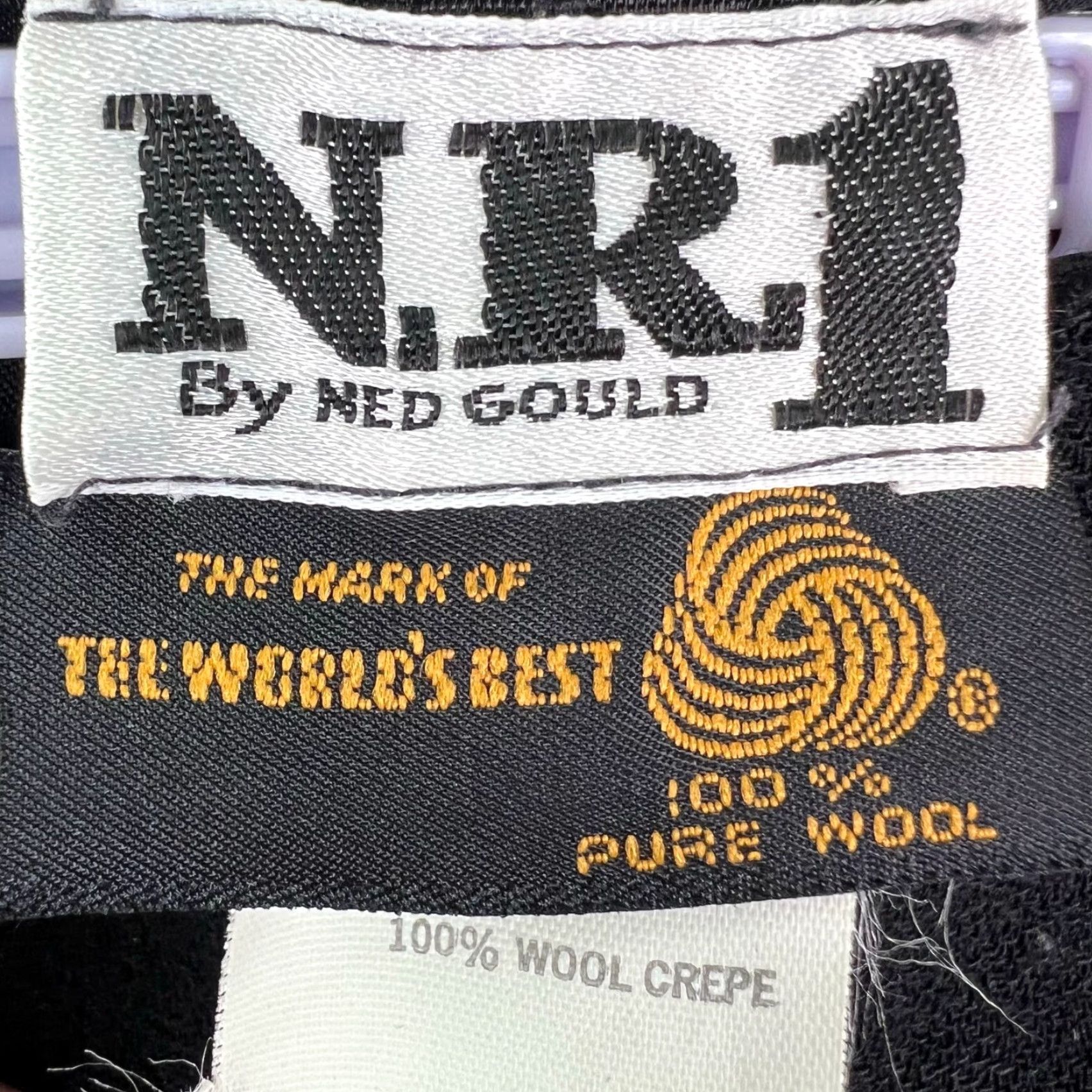 Vintage N.R.1 Ned Gould Long Sleeve Wool Sweater Womens Size 12 Black Crepe Dolman Size XL / US 12-14 / IT 48-50 - 3 Thumbnail