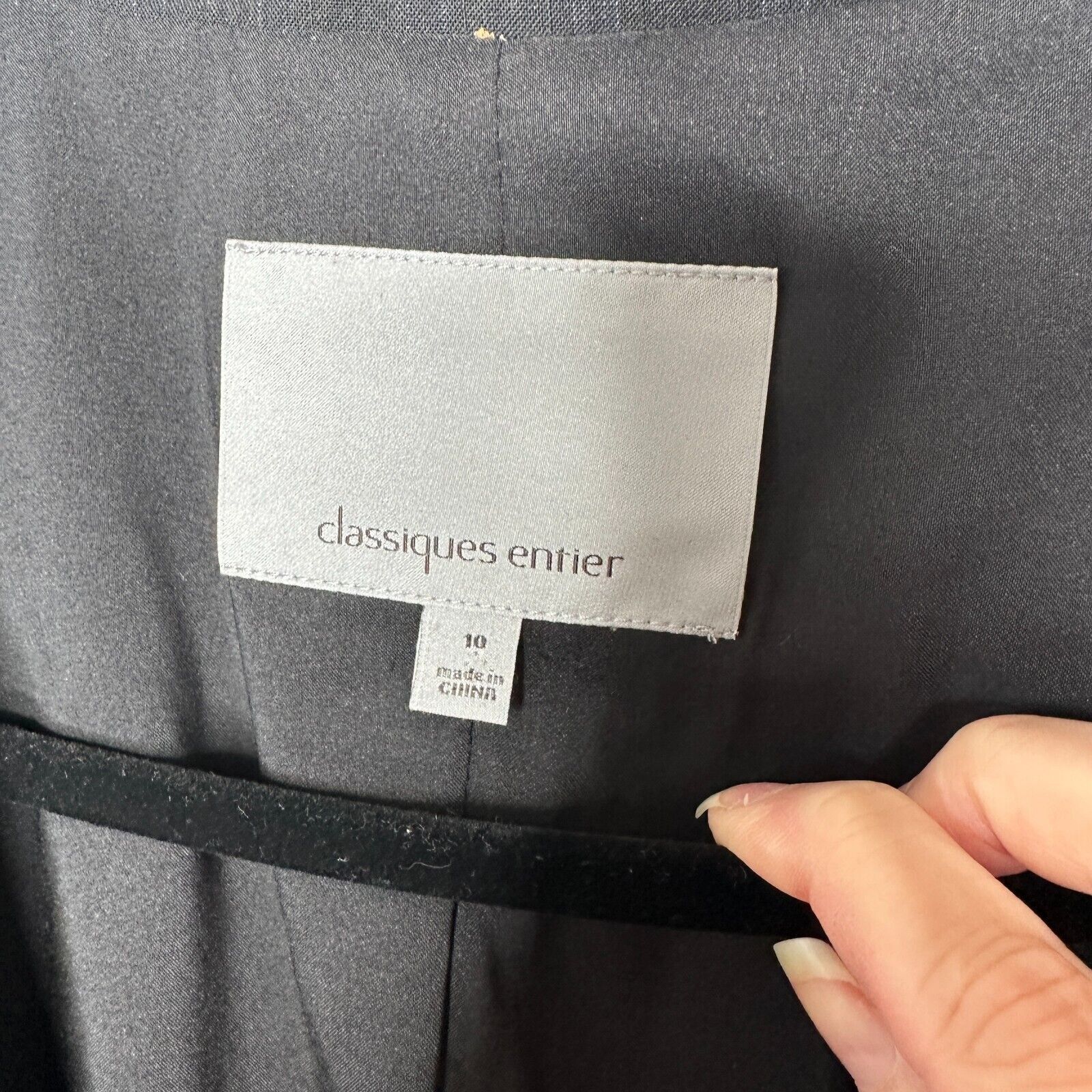 Other Classiques Navy Blue Pinstripe Peplum Waist Wool Blazer 10 Size L / US 10 / IT 46 - 4 Thumbnail